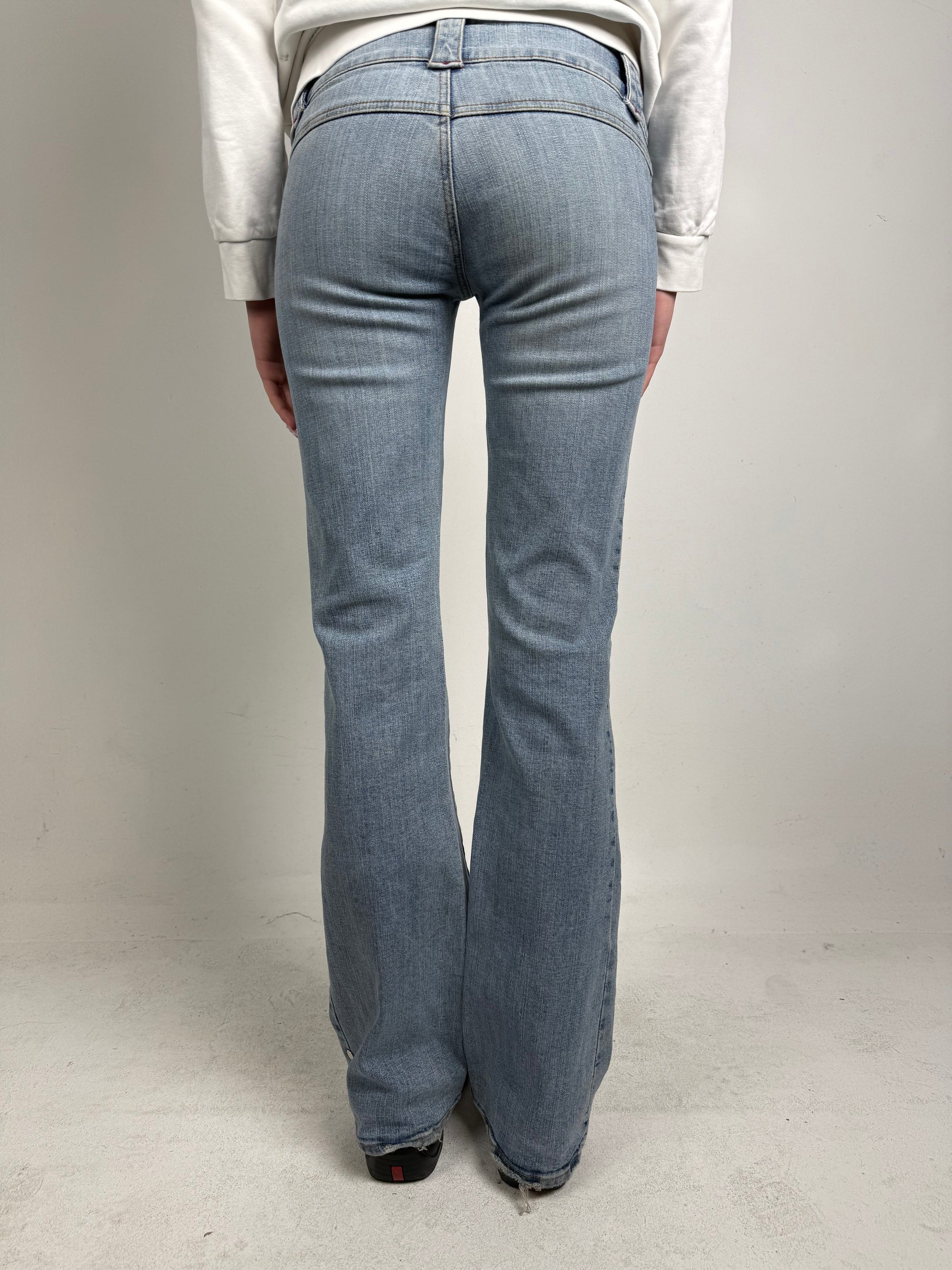 Vintage Fishbone Light Blue Low Waist Jeans S/M