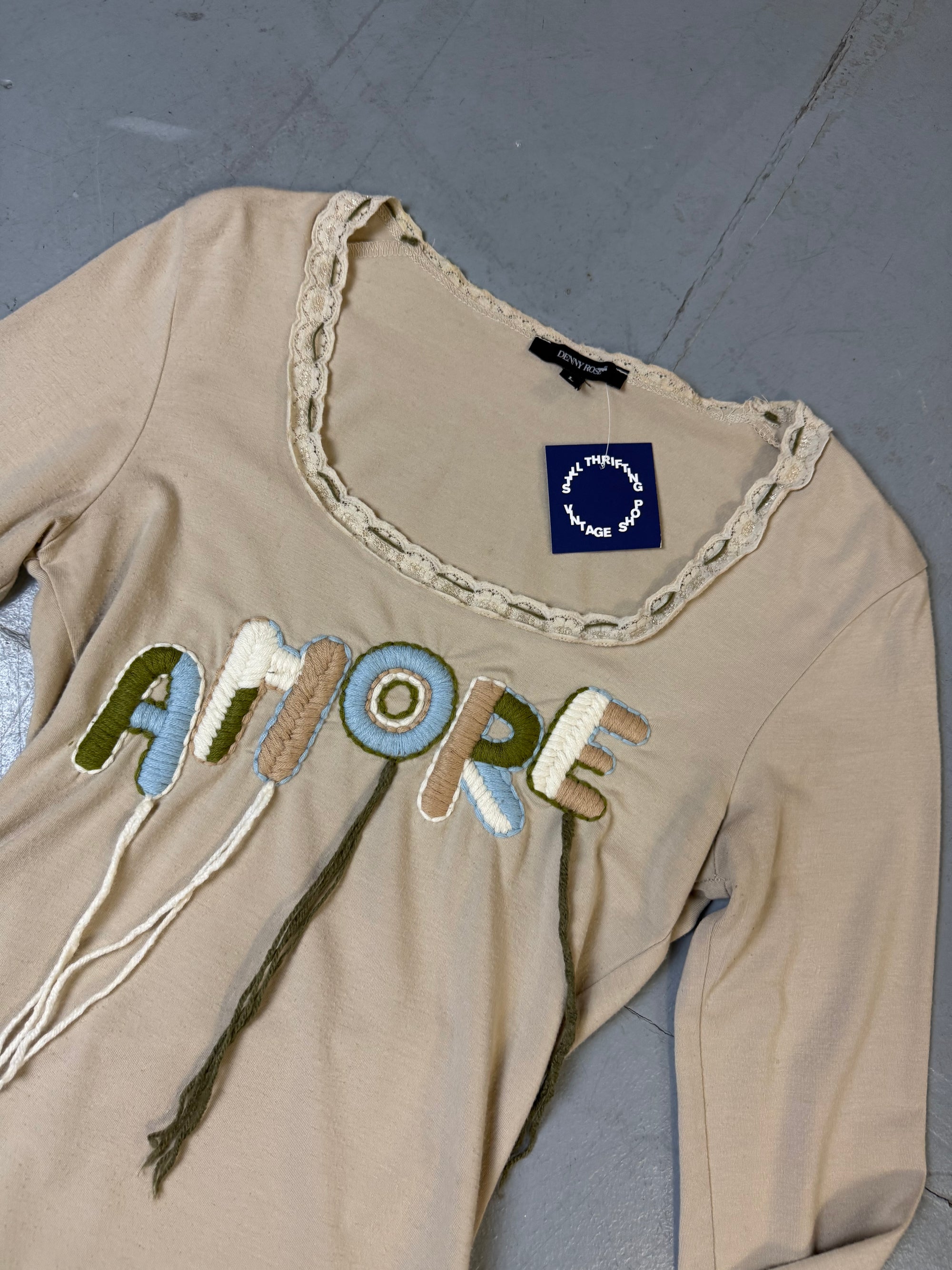Vintage Denny Rose Beige Amore Longsleeve M