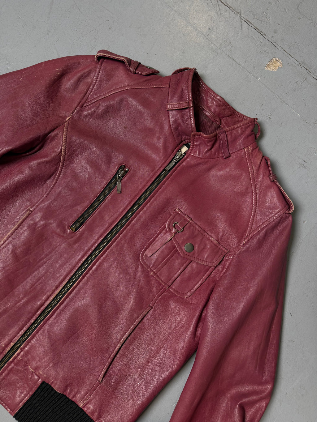 Vintage Redoute Bordeaux Lambskin Leather Jacket S