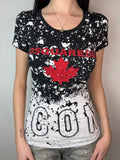 Vintage Dsquared2 Icon T-Shirt für Damen. Y2K Second Hand 2000s Fashion.