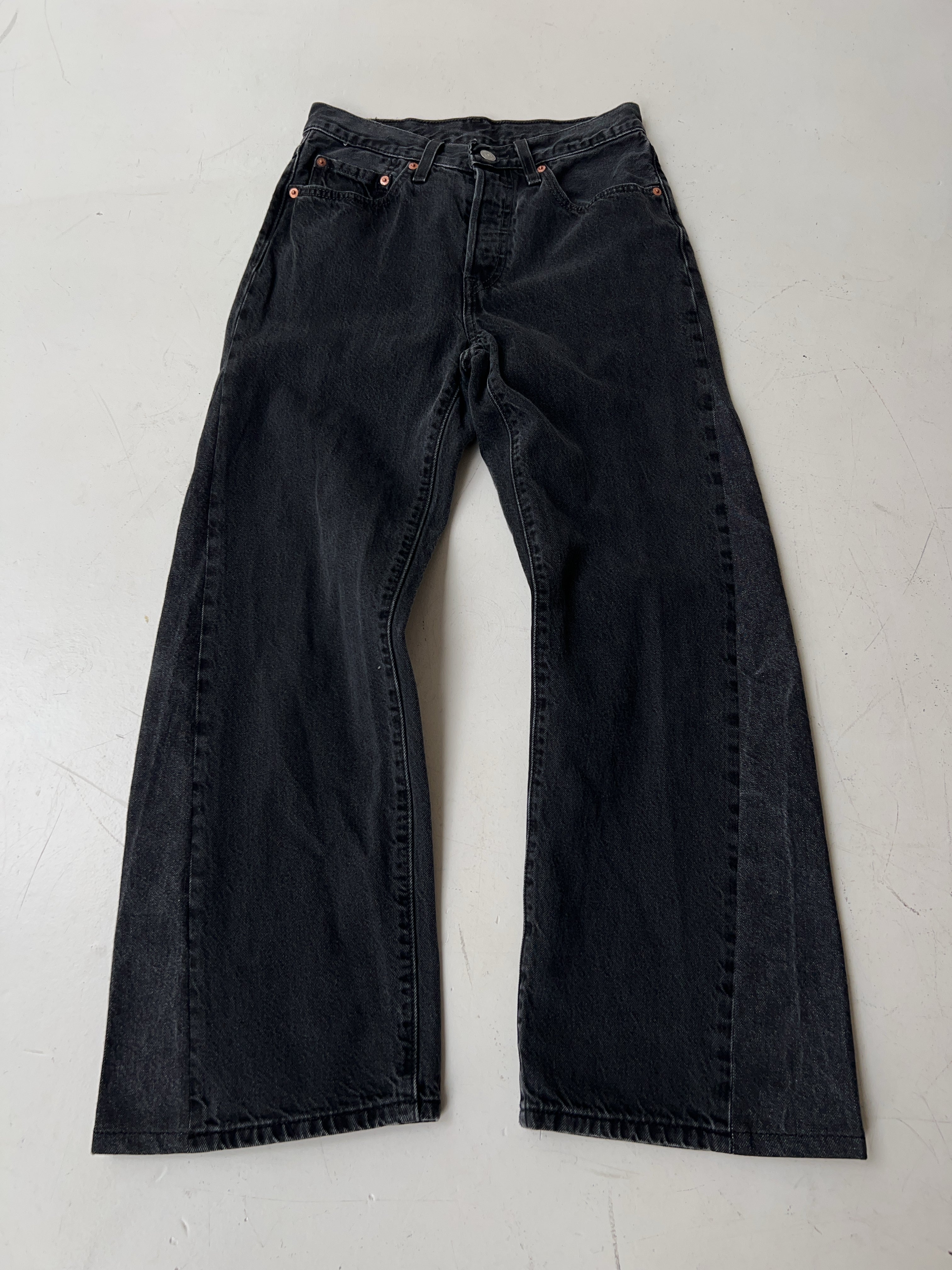 Vintage Levi's 501 Black Reworked Bootcut Jeans (S)