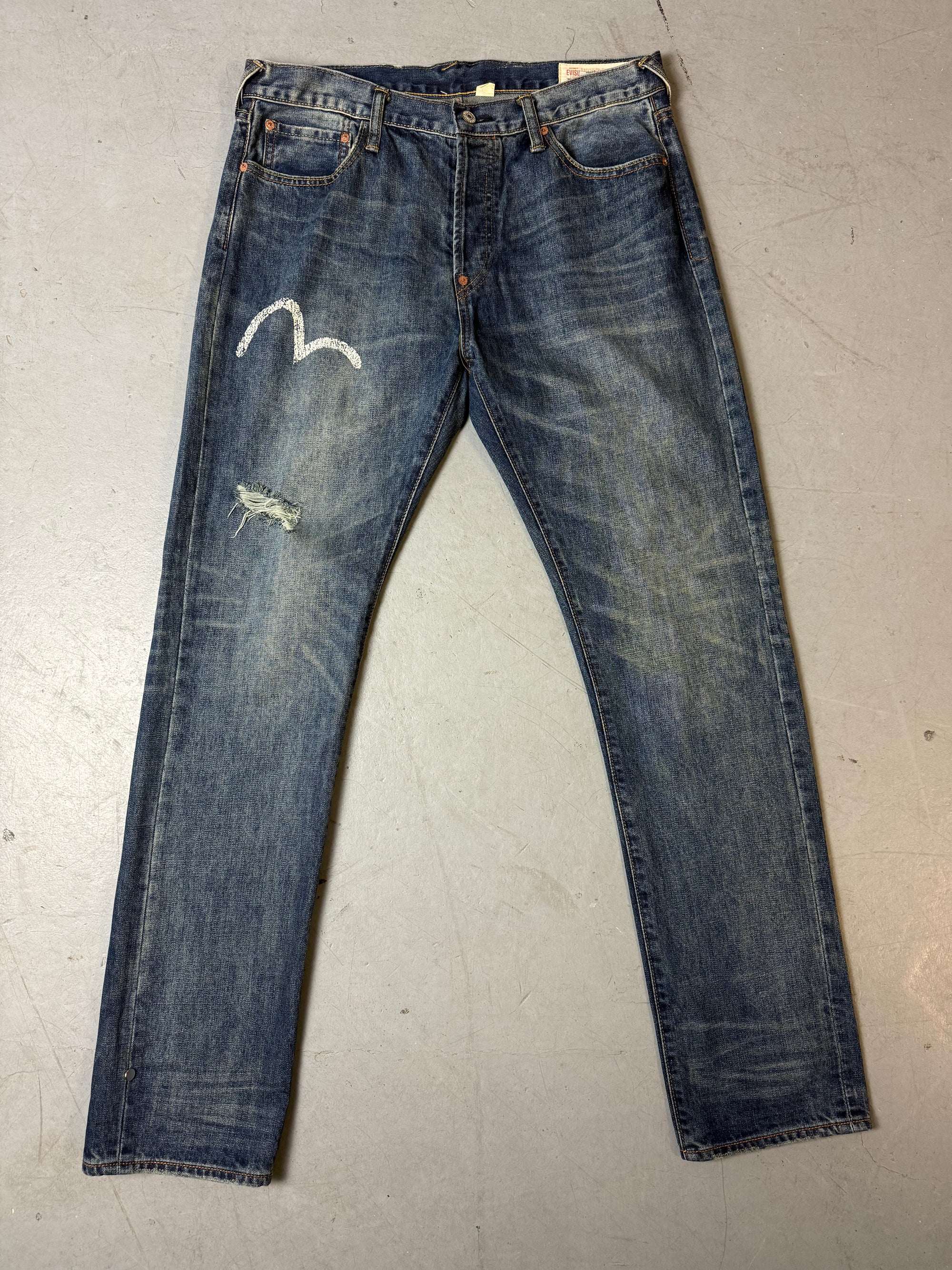 Produktbild von Vintage Evisu Dark Blue Denim Jeans von vorne