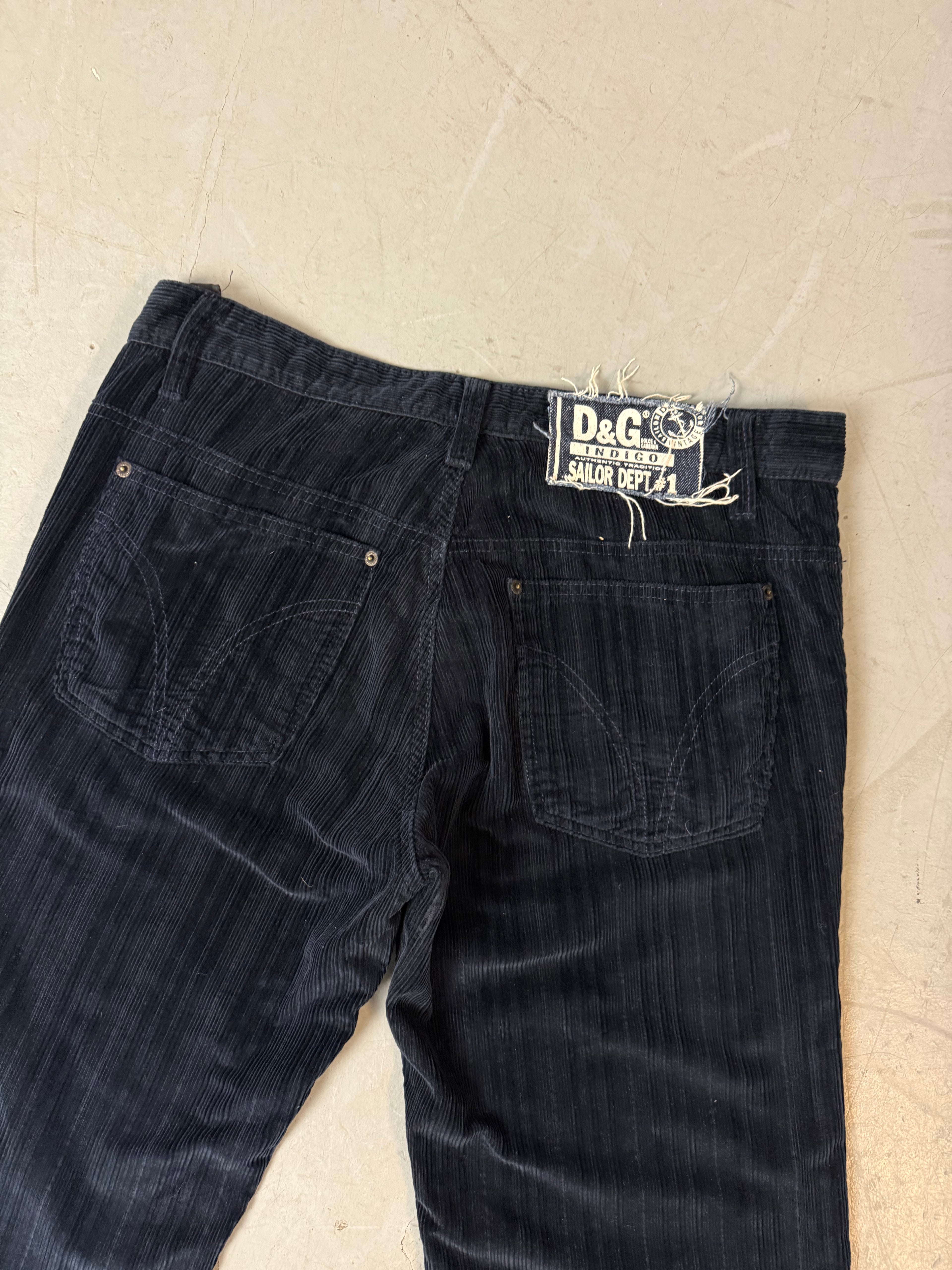 Vintage Dolce&Gabbana Black Cord Pants L