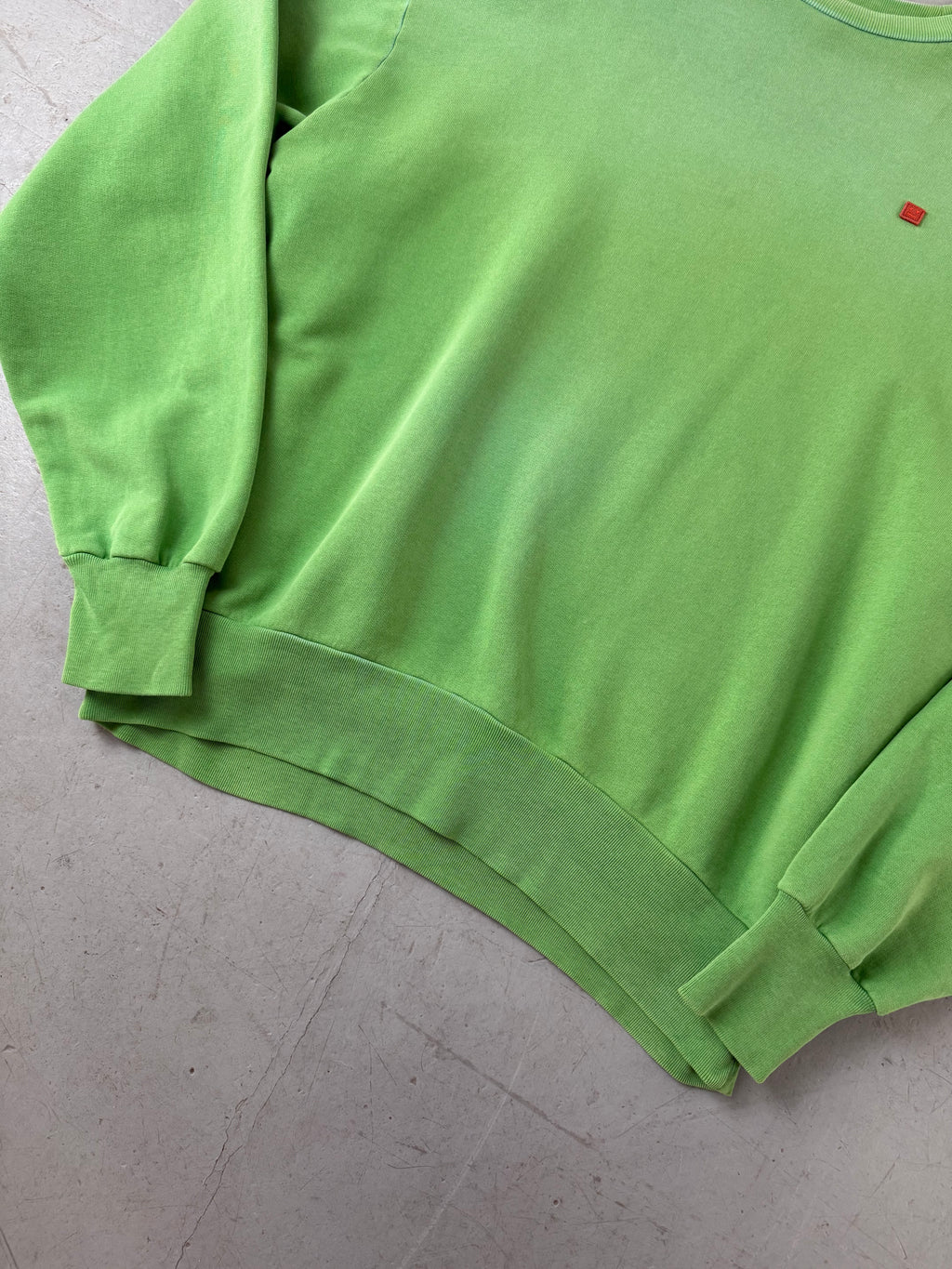 Vintage Acne Studios Green Crewneck Sweater für Herren. Y2K Second Hand 2000s Fashion
