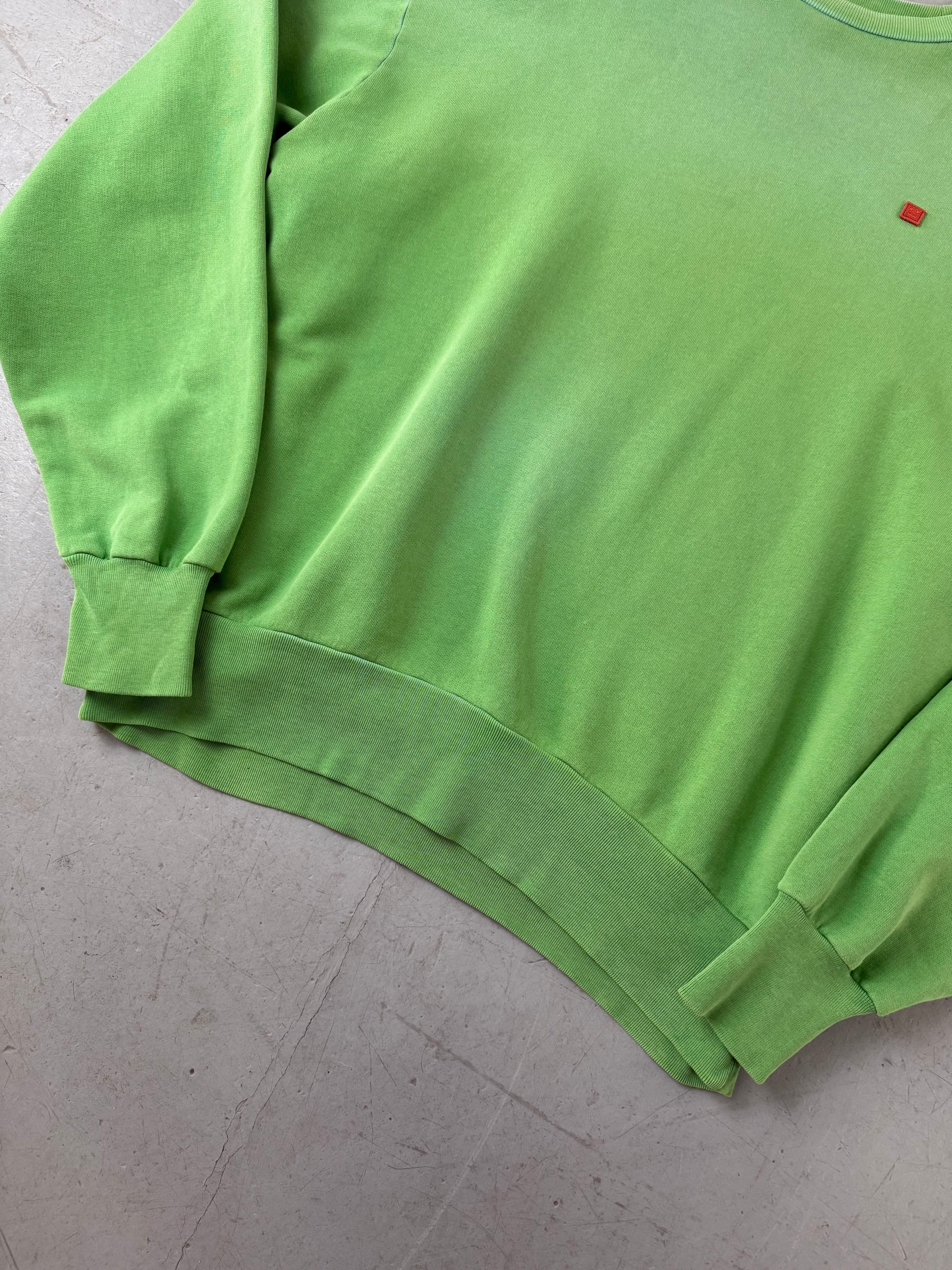 Vintage Acne Studios Green Crewneck Sweater für Herren. Y2K Second Hand 2000s Fashion