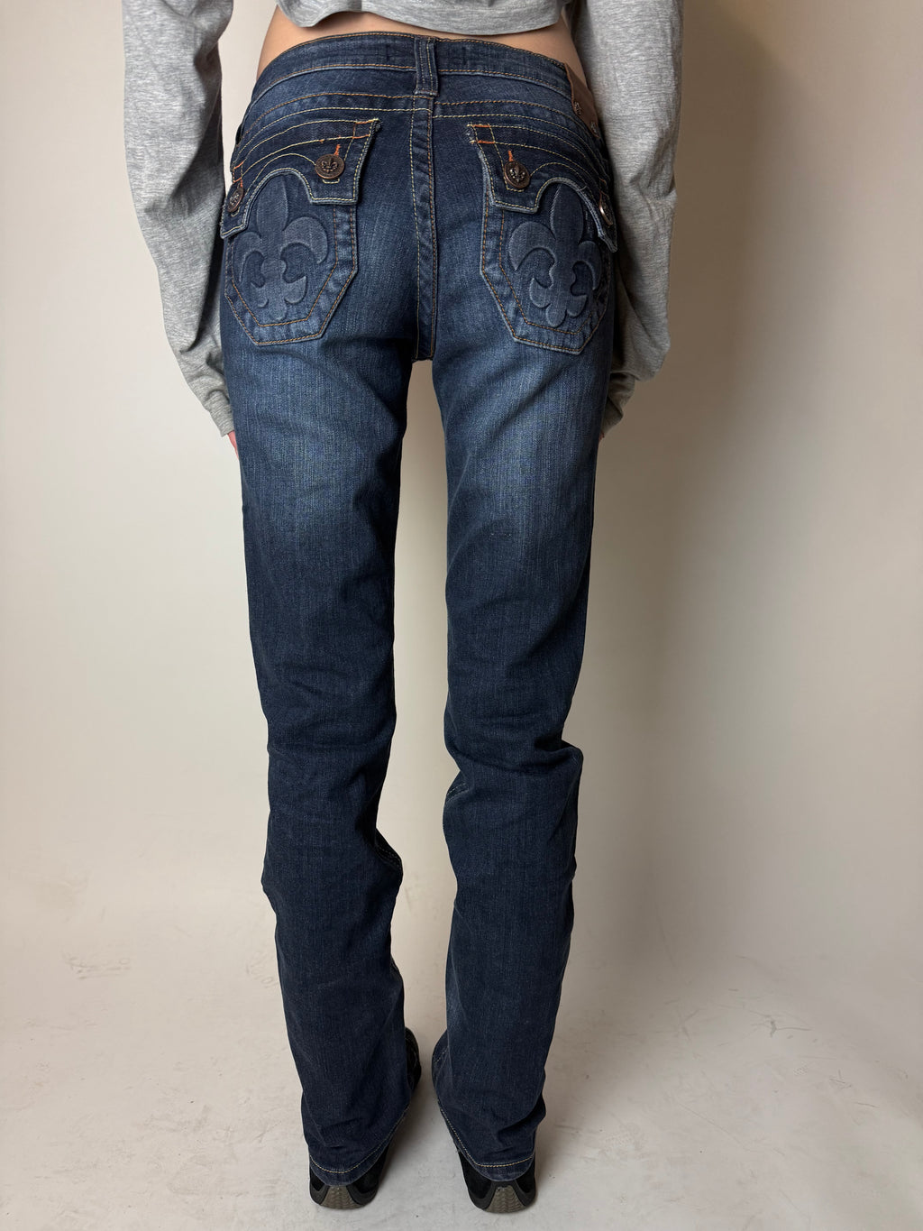 Y2K Laguna Beach „Hermosa Beach“ Dark Blue Mid Waist Denim für Damen. Y2K 2000s Fashion