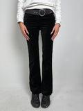 Vintage Max&Co Black Velvet Pants with Leather Belt S