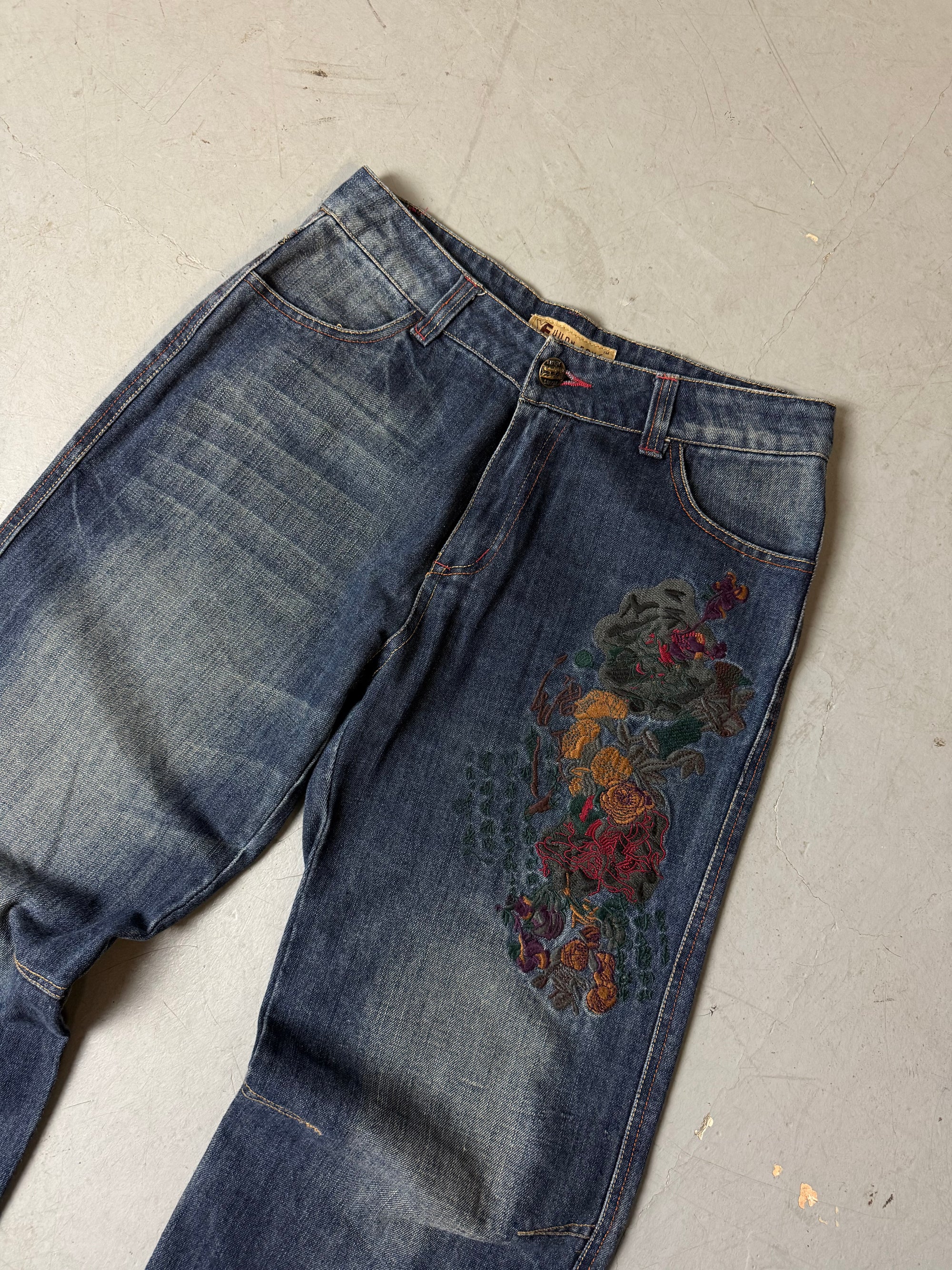 Vintage Yuan Fang Japanese Stitched Baggy Denim S/M