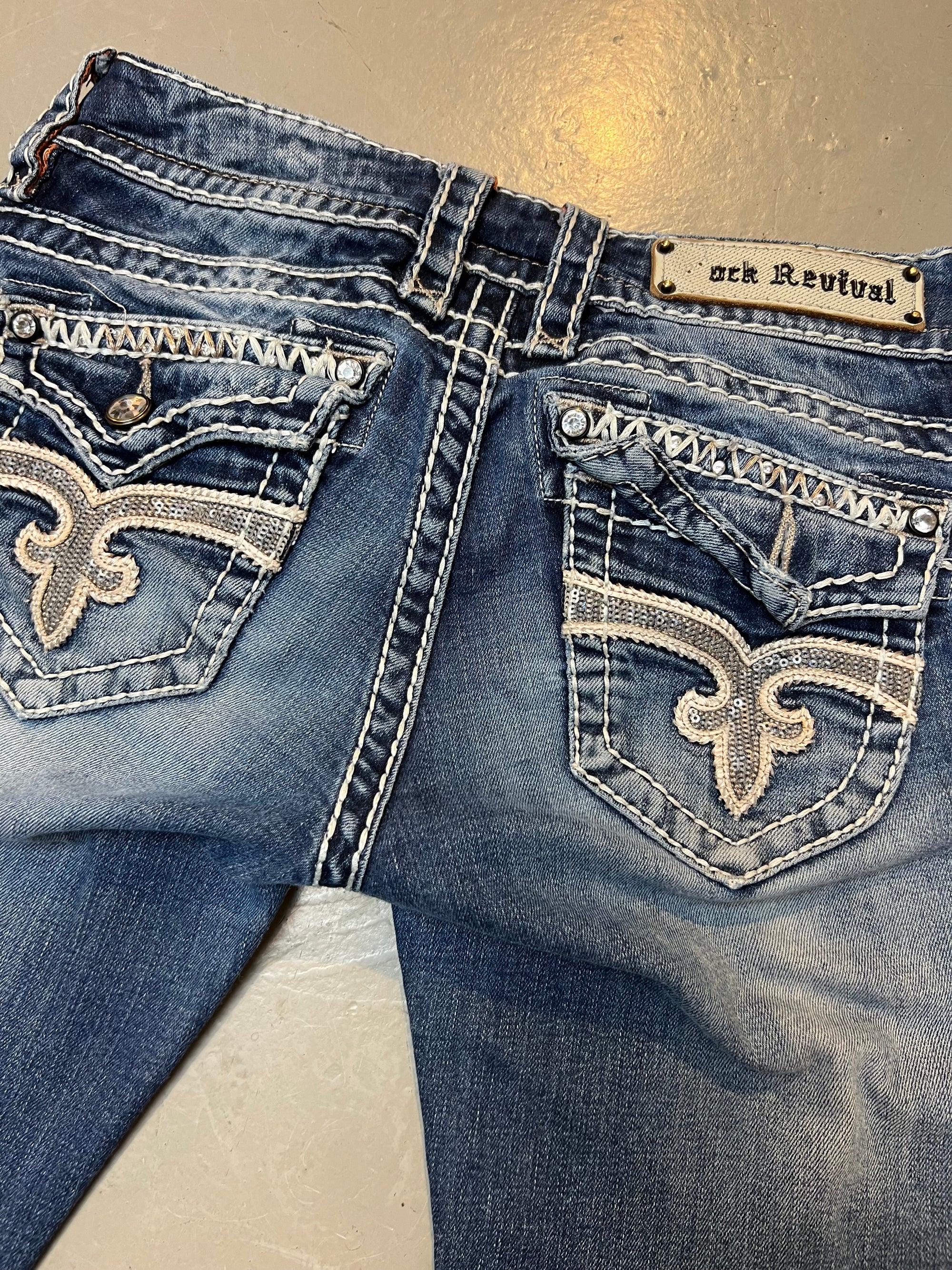Vintage Rock Revival Glitter Denim S