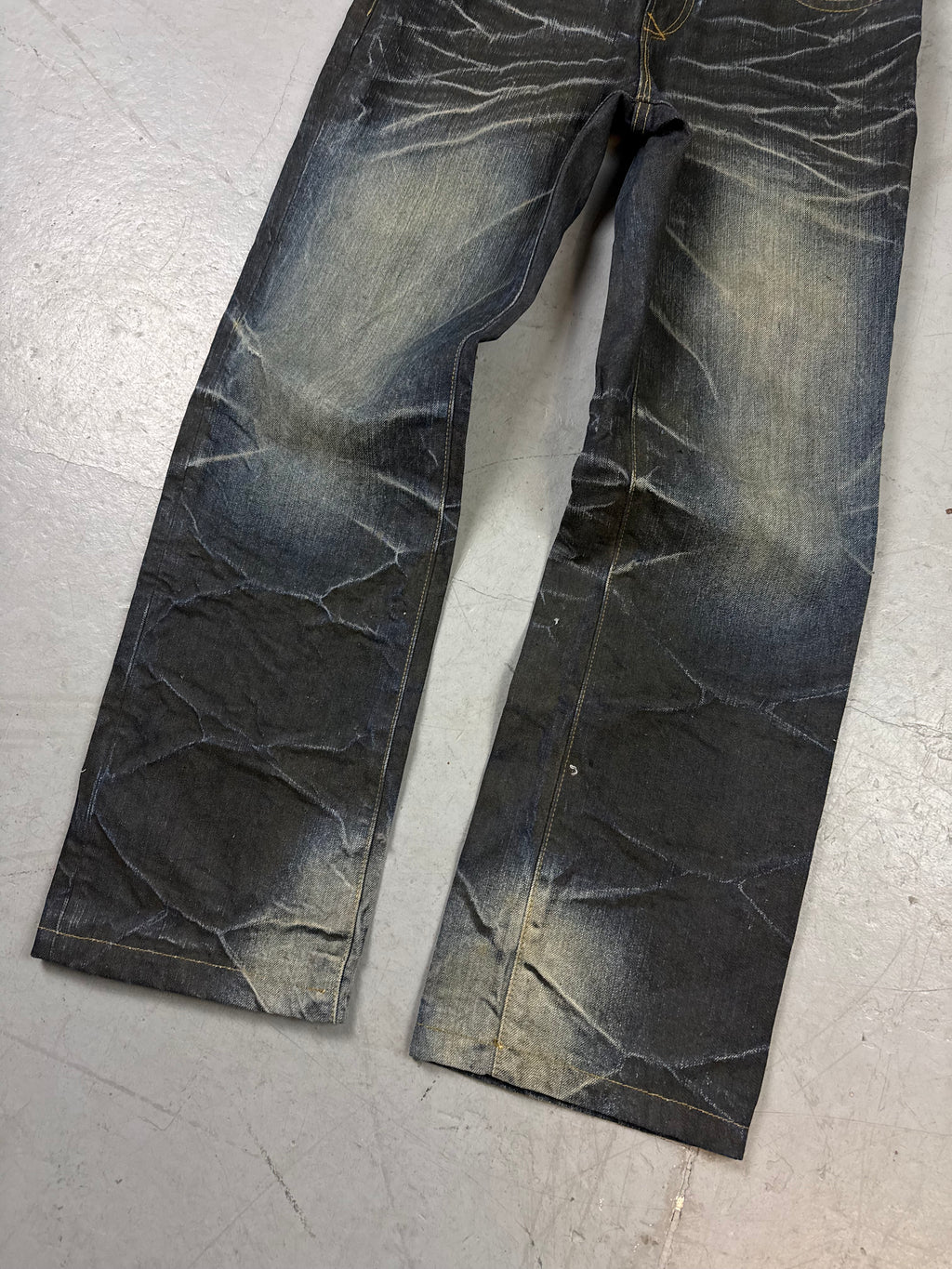 Vintage Oniarai Japanese Printed Denim M