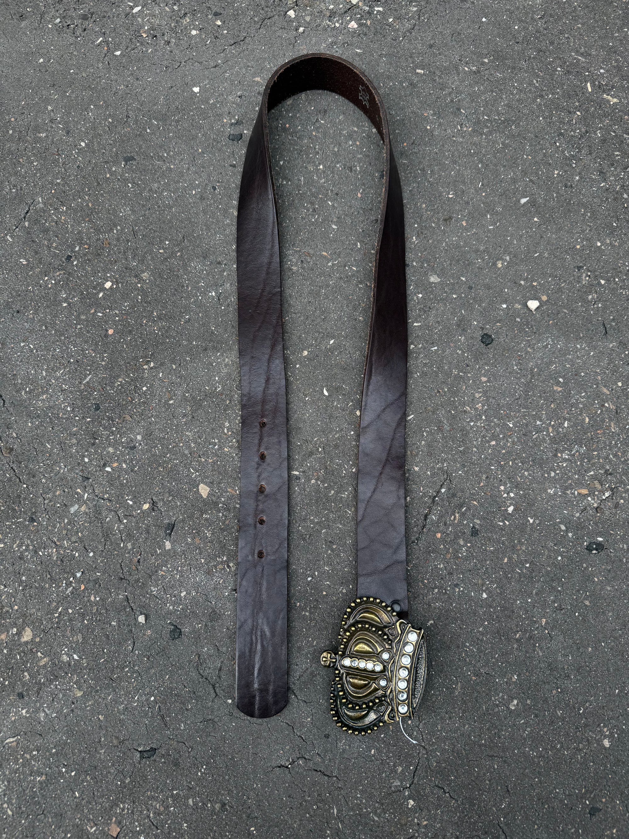 Vintage Fronhofer Crown Buckle Leather Belt