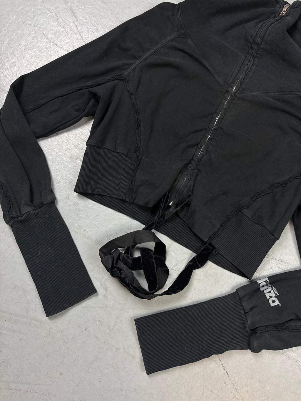 Vintage Danza Black Cropped Zip Up Jacket S/M