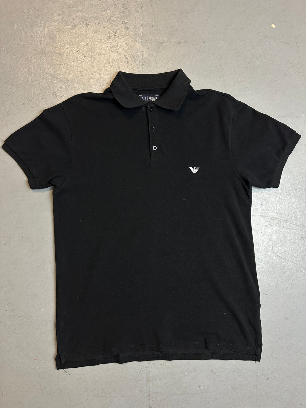 Vintage Armani Jeans Black Polo Jeans für Herren. Y2K Second Hand 2000s Fashion