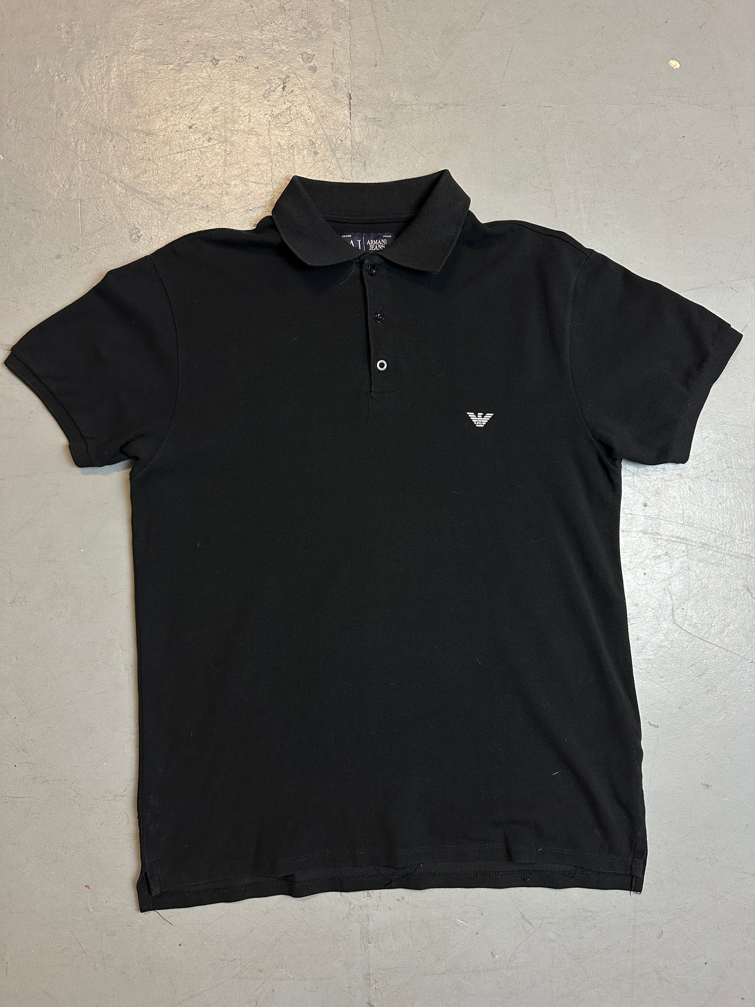 Vintage Armani Jeans Black Polo Jeans für Herren. Y2K Second Hand 2000s Fashion