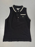 Vintage Lacoste Dark Blue Tank Top Polo für Damen. Y2K Secondhand 2000s Fashion. 