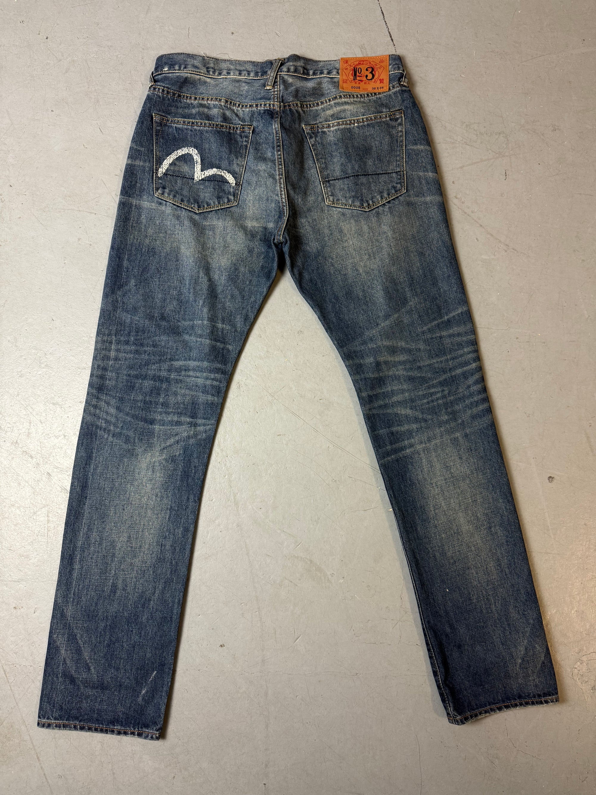 Produktbild von Vintage Evisu Dark Blue Denim Jeans von Hinten