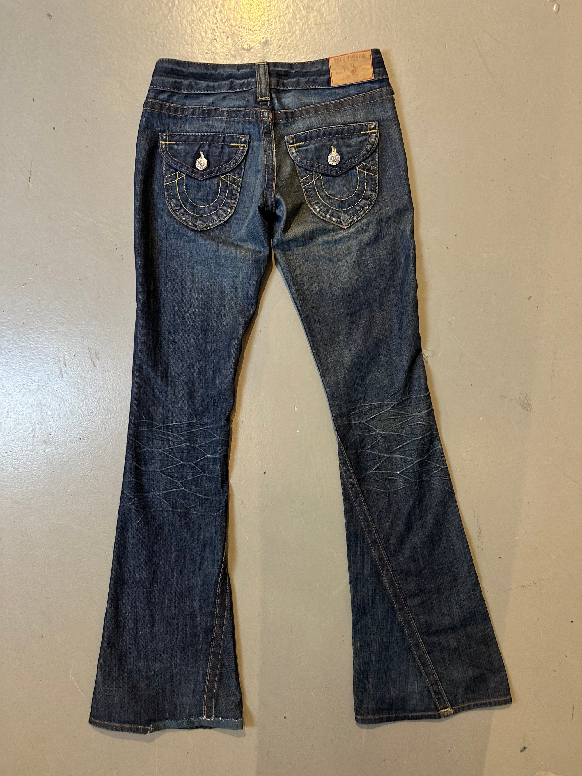 Vintage Ripped Flared True Religion Denim XS