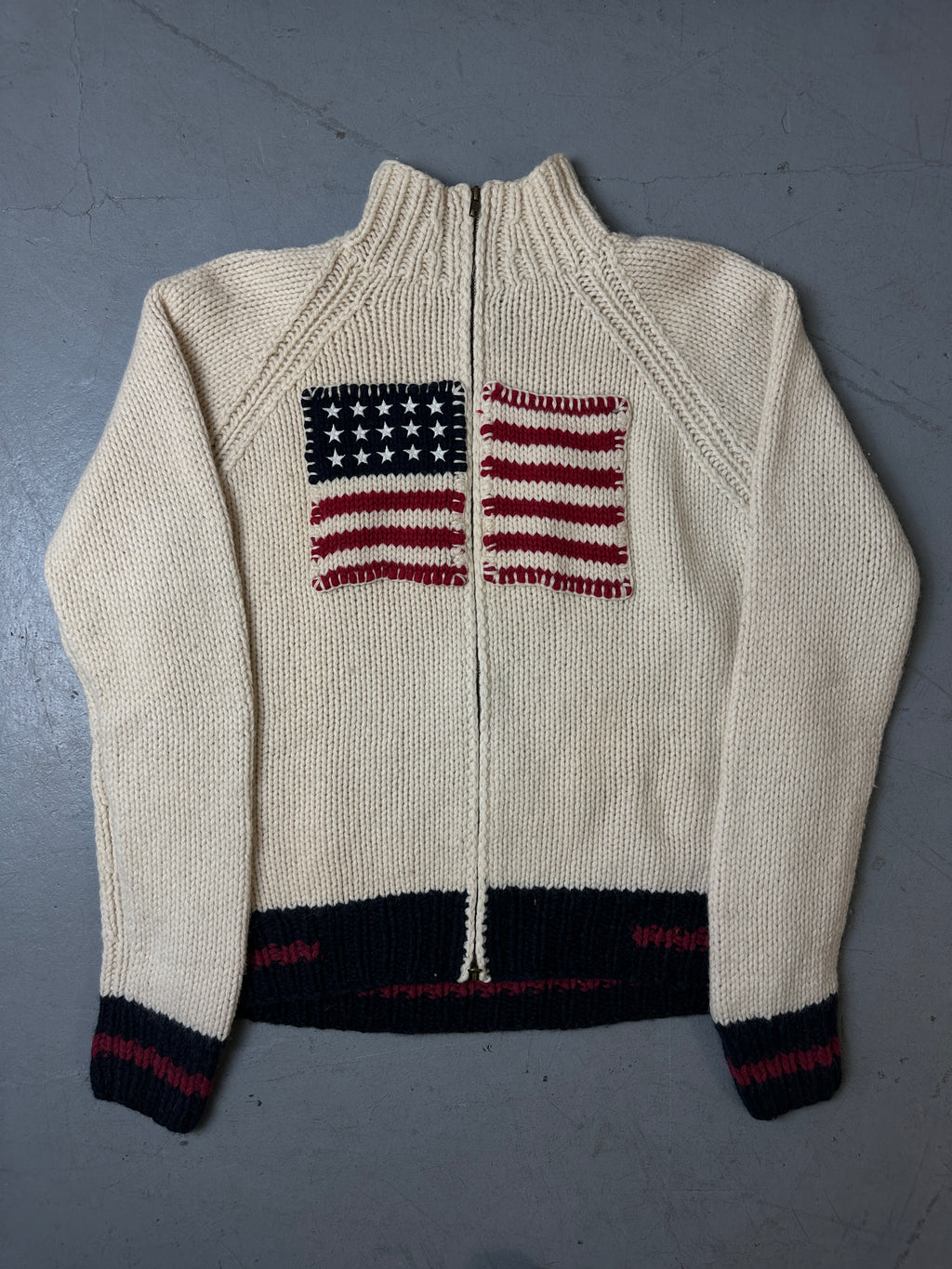 Produktbild von Vintage Woolrich England Knit Zipper M/L von vorne 