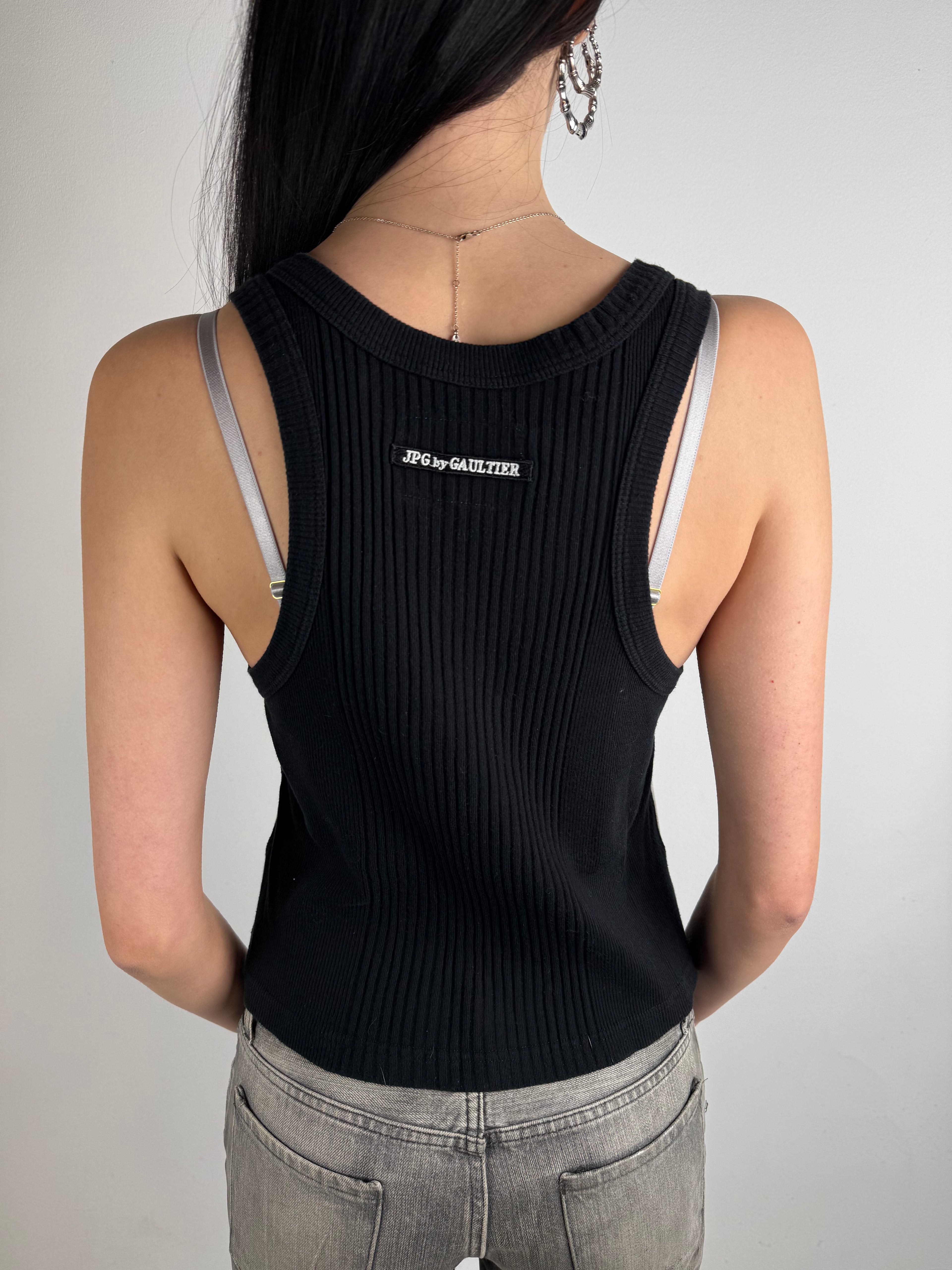 Ein schwarzes Tanktop von Jean Paul Gaultier y2k vintage 