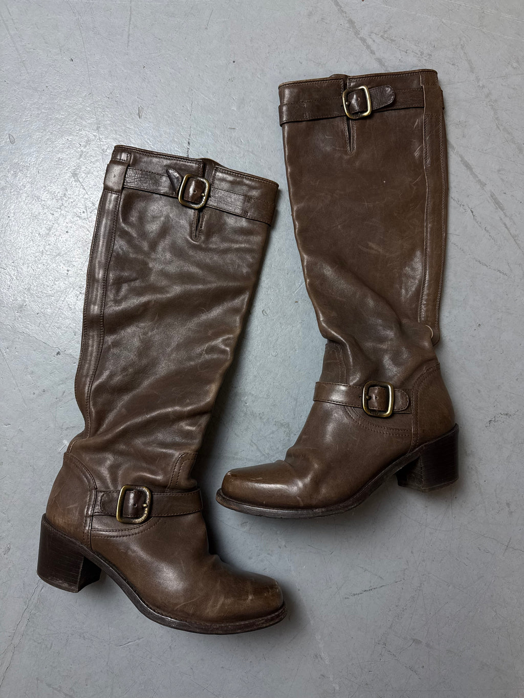 Vintage Italian Brown Leather Boots 39