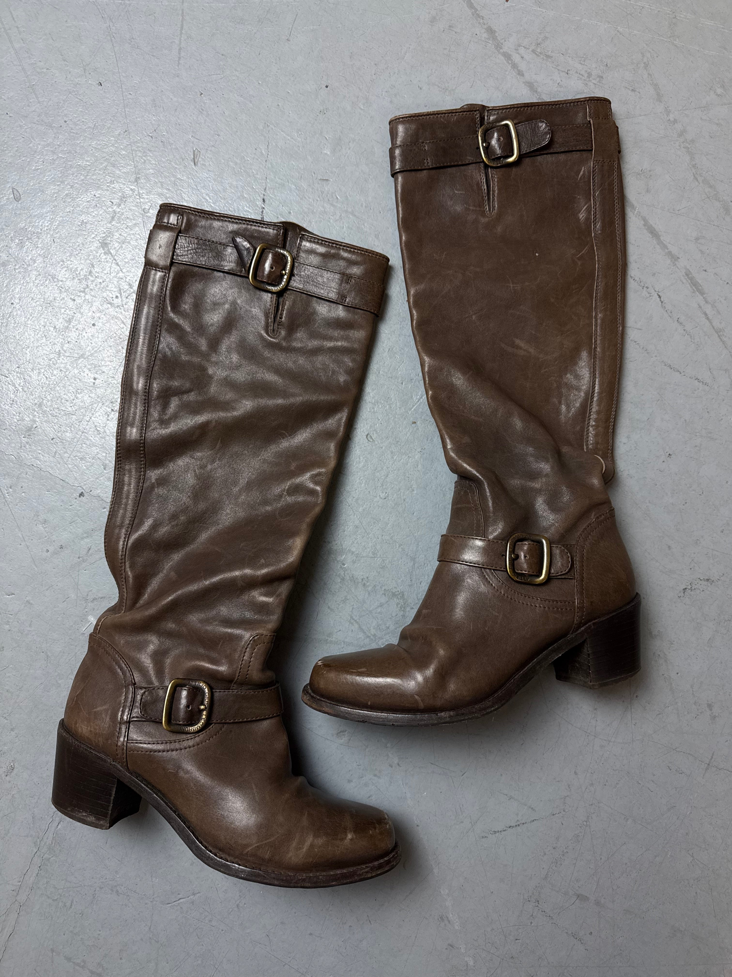 Vintage Italian Brown Leather Boots 39