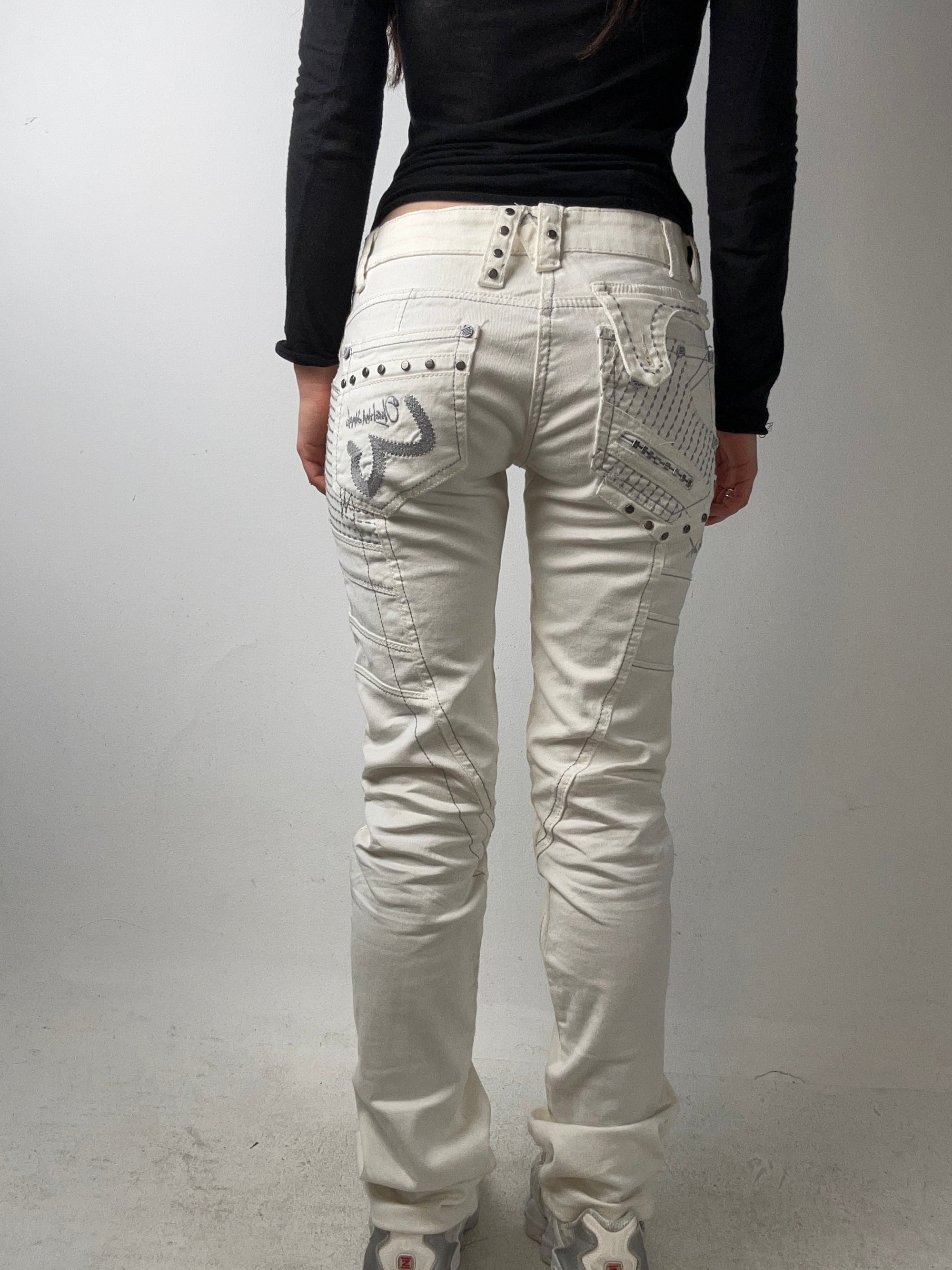 Vintage Okishana Samoki White Low Waist Jeans XS