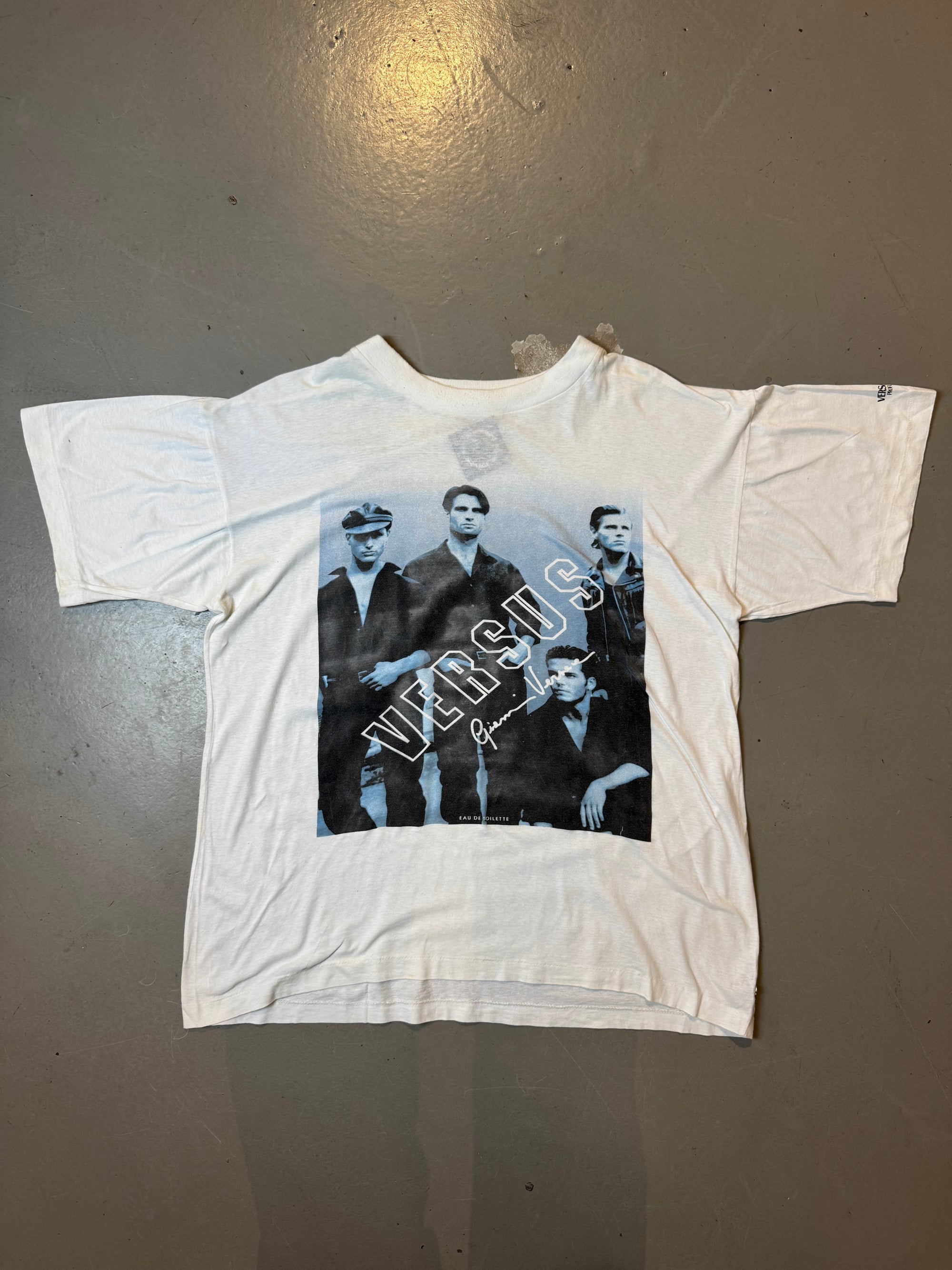 Vintage Versace White Printed Tee L/XL