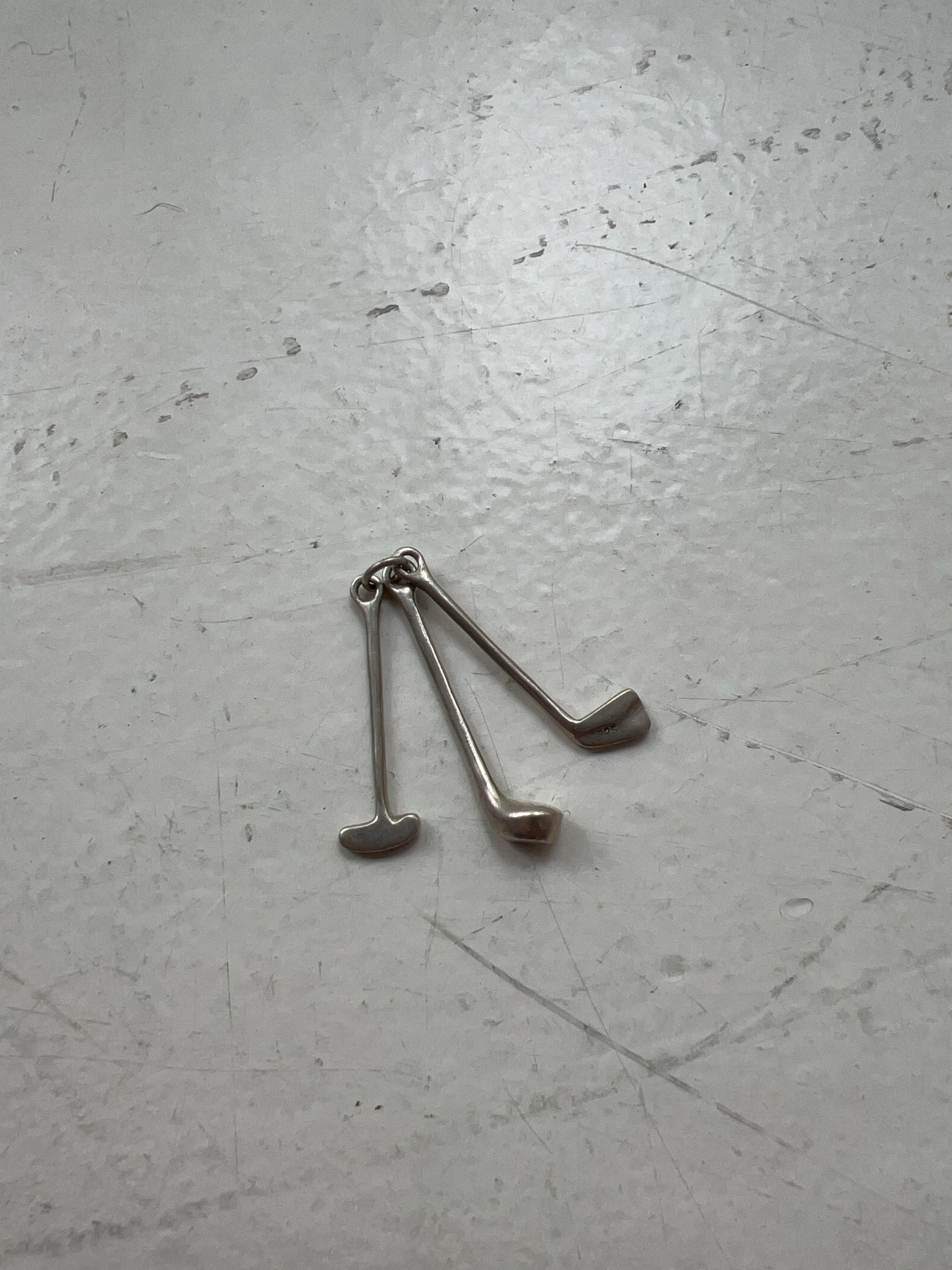 Vintage 925 Silber Golfschläger Anhänger