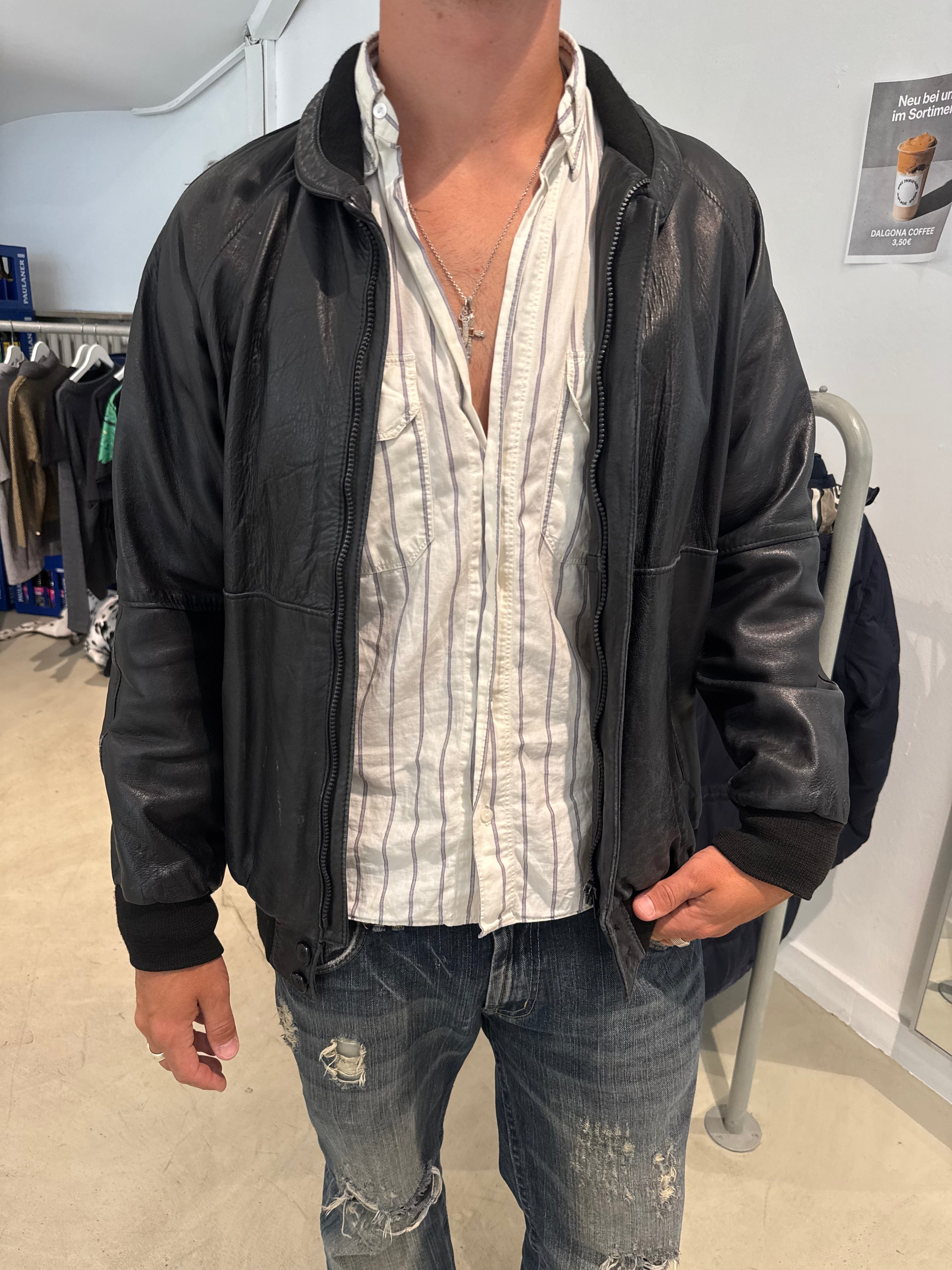Vintage Leder Jacke (XL)