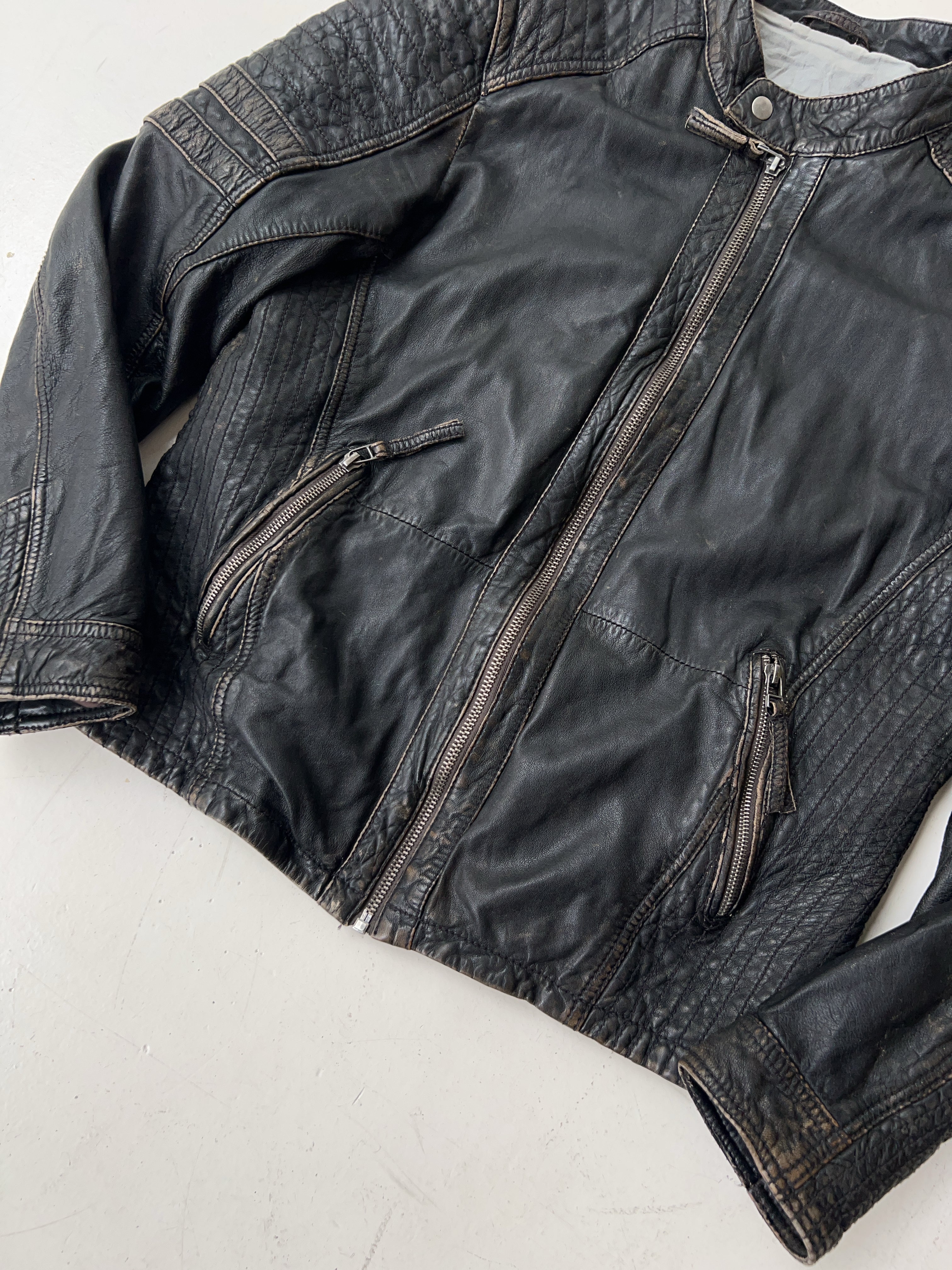 Vintage Trapper Leather Jacket (M)