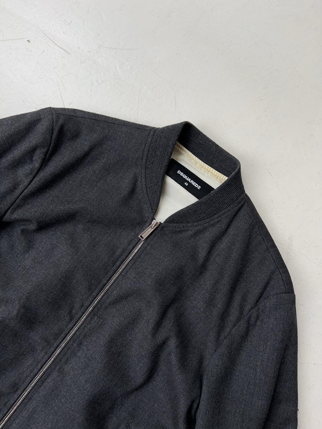 Vintage Dsquared2 Grey Satin Bomber Jacket (M/L)