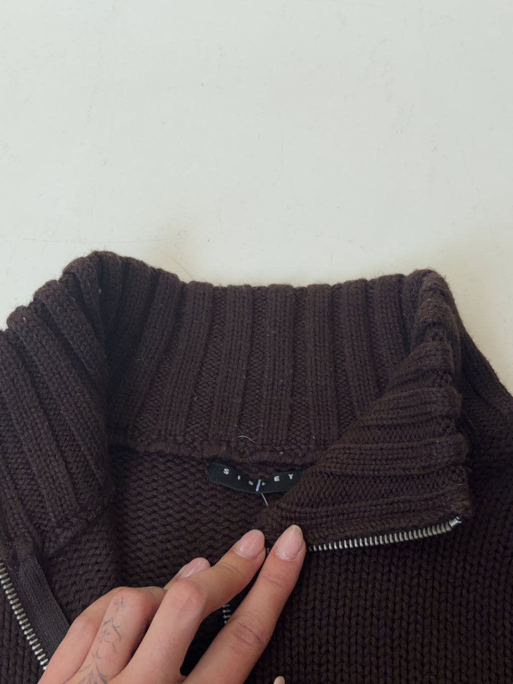 Vintage Sisley Knit Zip Jacket (S)