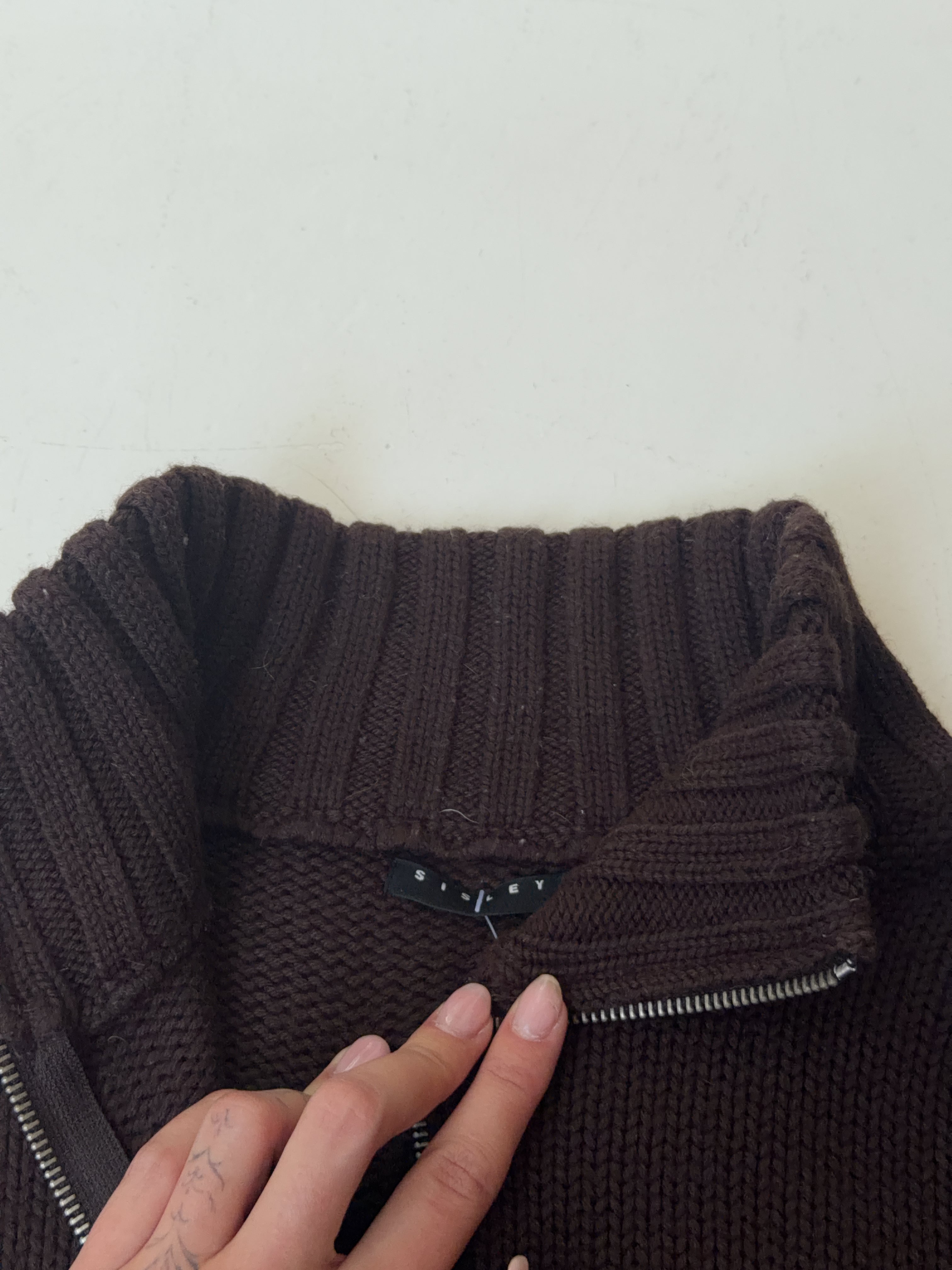 Vintage Sisley Knit Zip Jacket (S)
