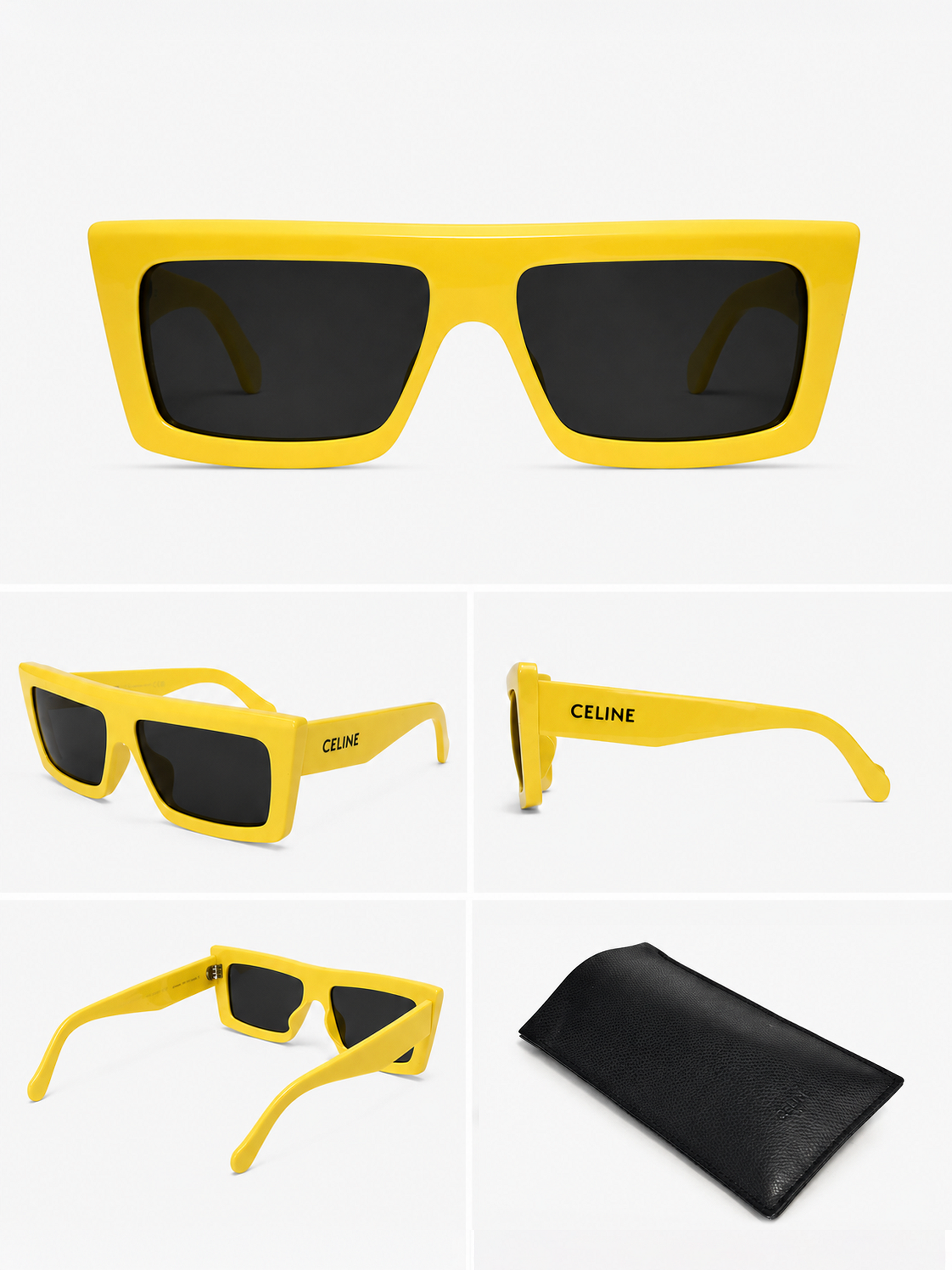 Celine Yellow Rectangle Sunglasses