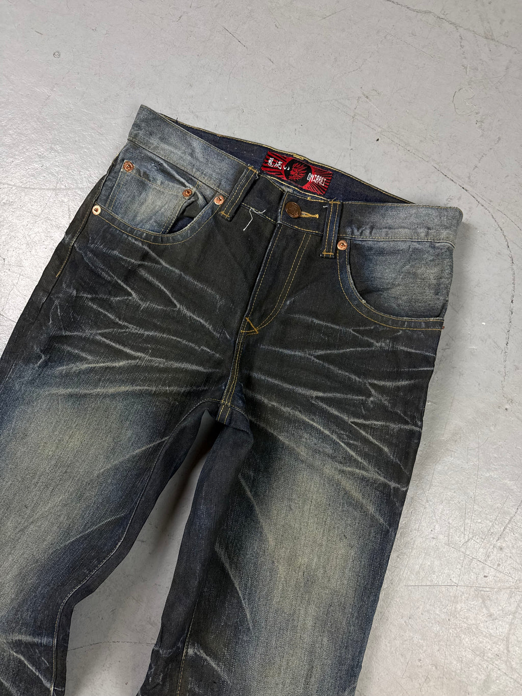 Vintage Oniarai Japanese Printed Denim M