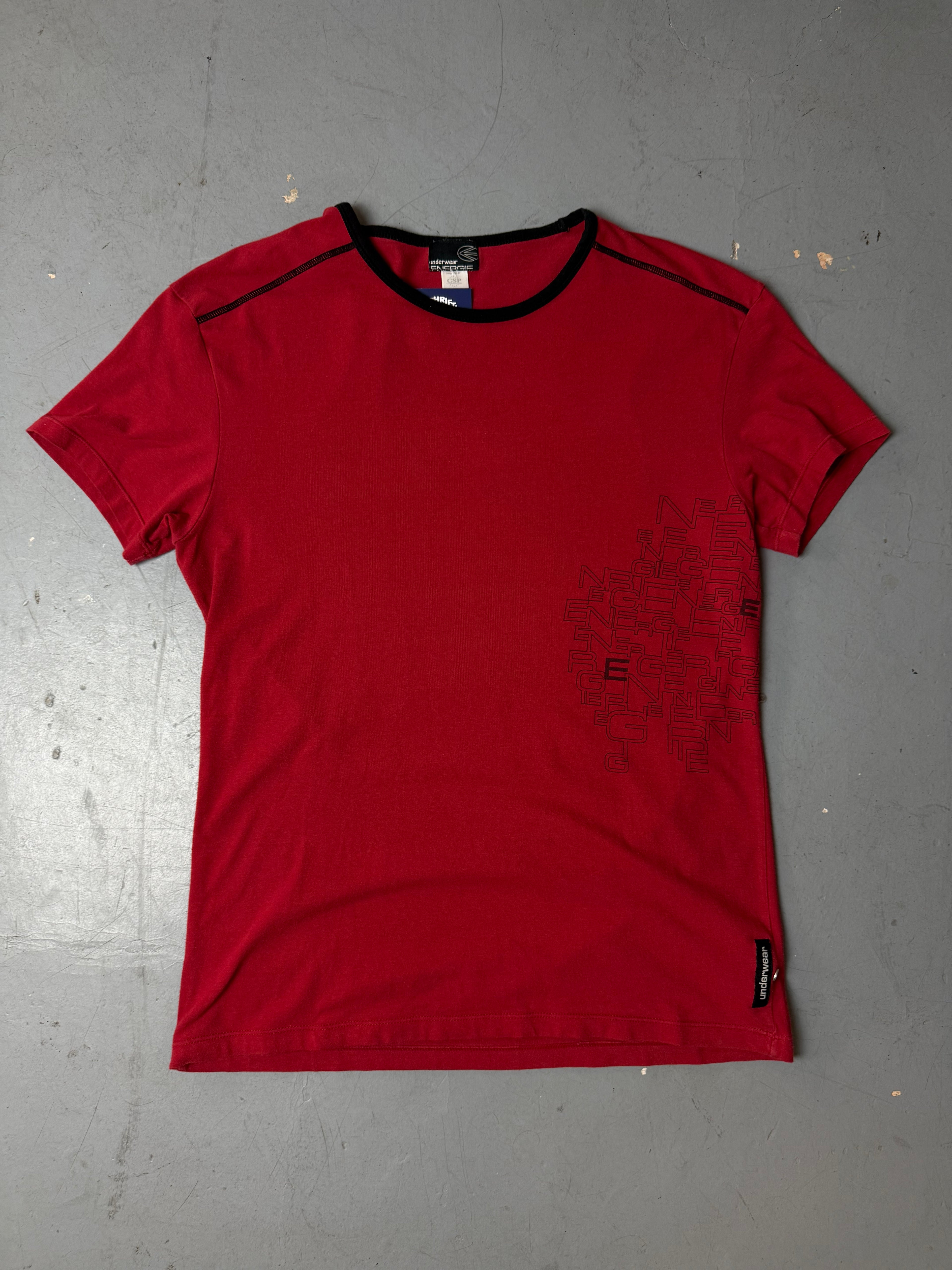 Produktbild von Vintage Energie Red Slim Fit T-Shirt von vorne 