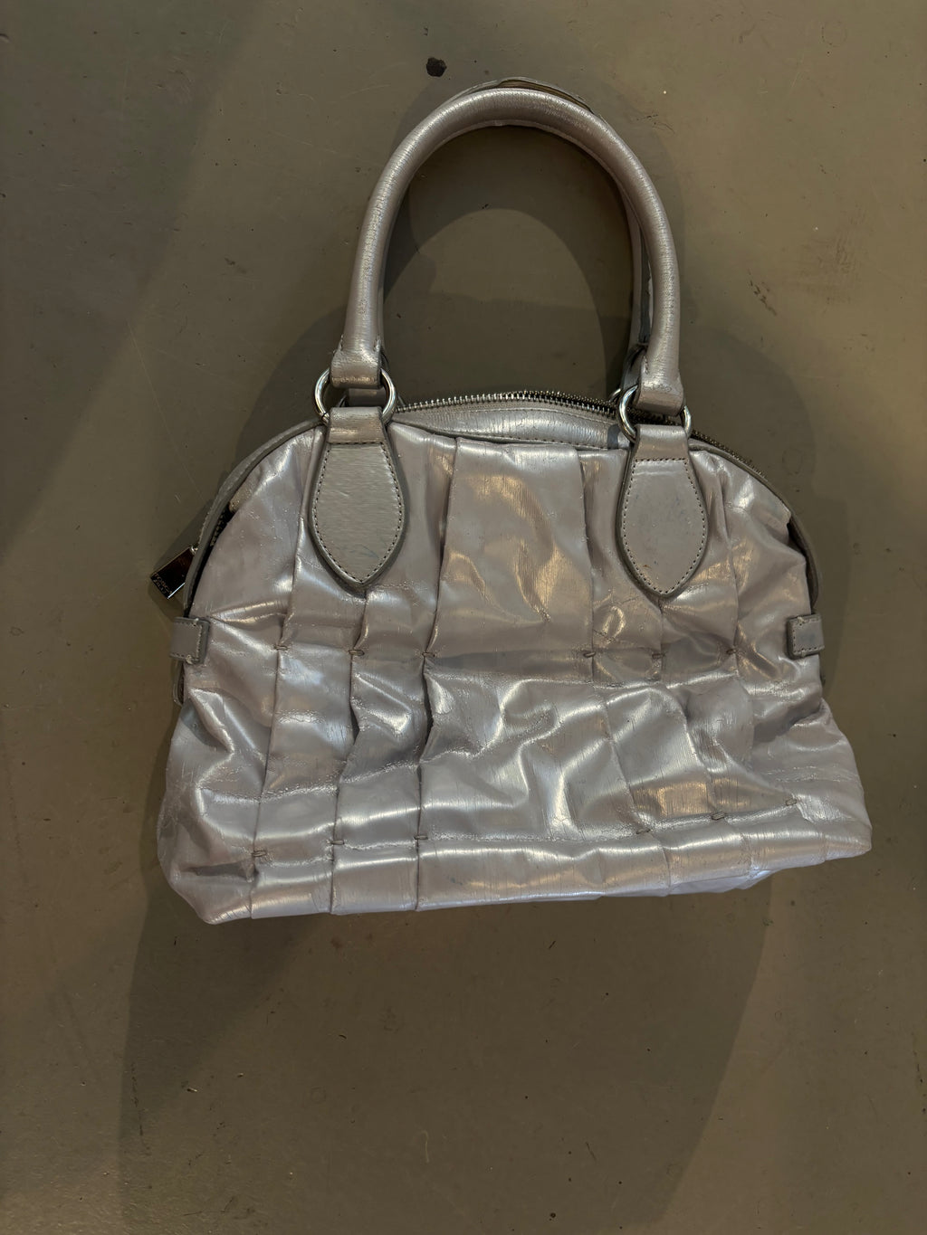 Vintage Silver Ruffled Mini Bag
