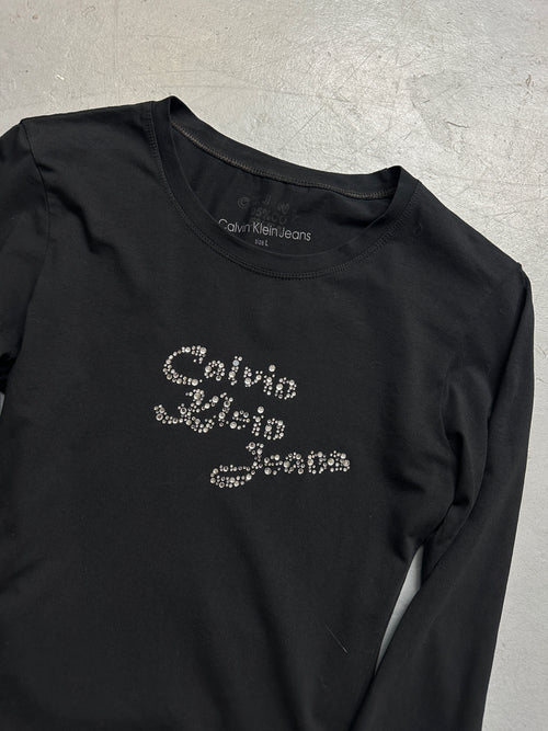 Vintage Calvin Klein Glitter Longsleeve for women. Y2K Second Hand 2000s Fashion 