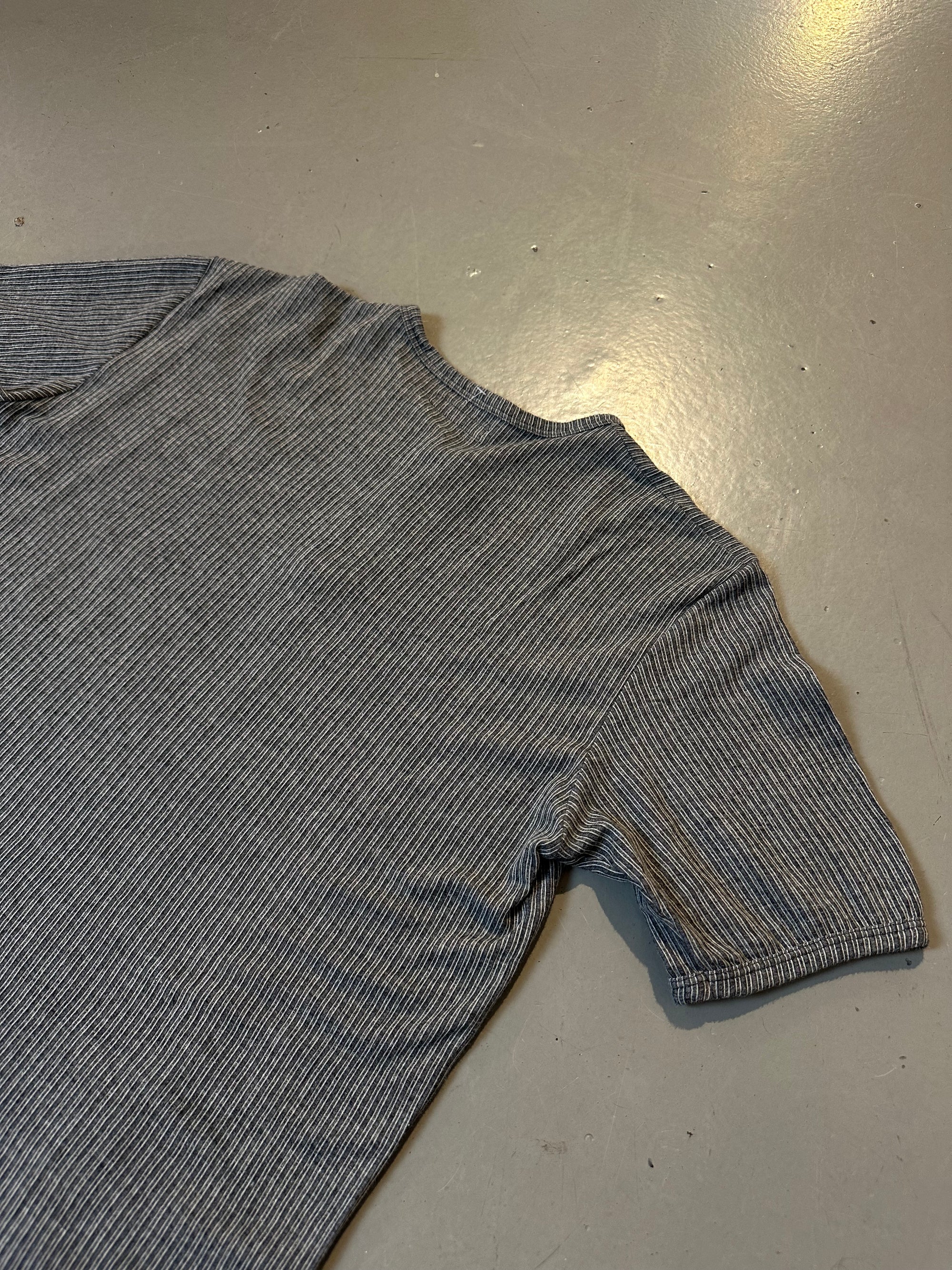 Vintage Emporio Armani Striped Bottom-Up Tee L/XL