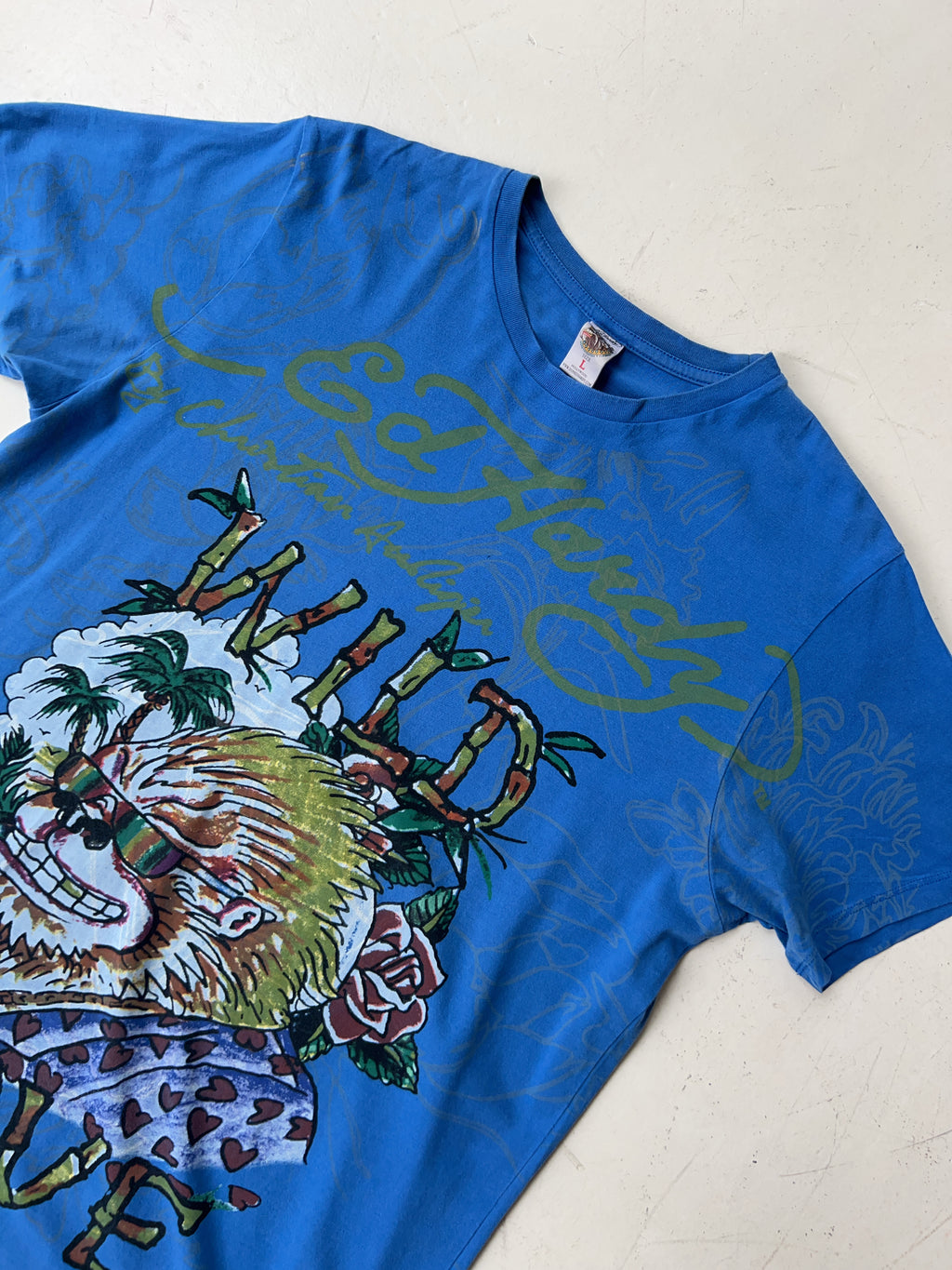 Vintage Ed Hardy Blue T-Shirt (L)