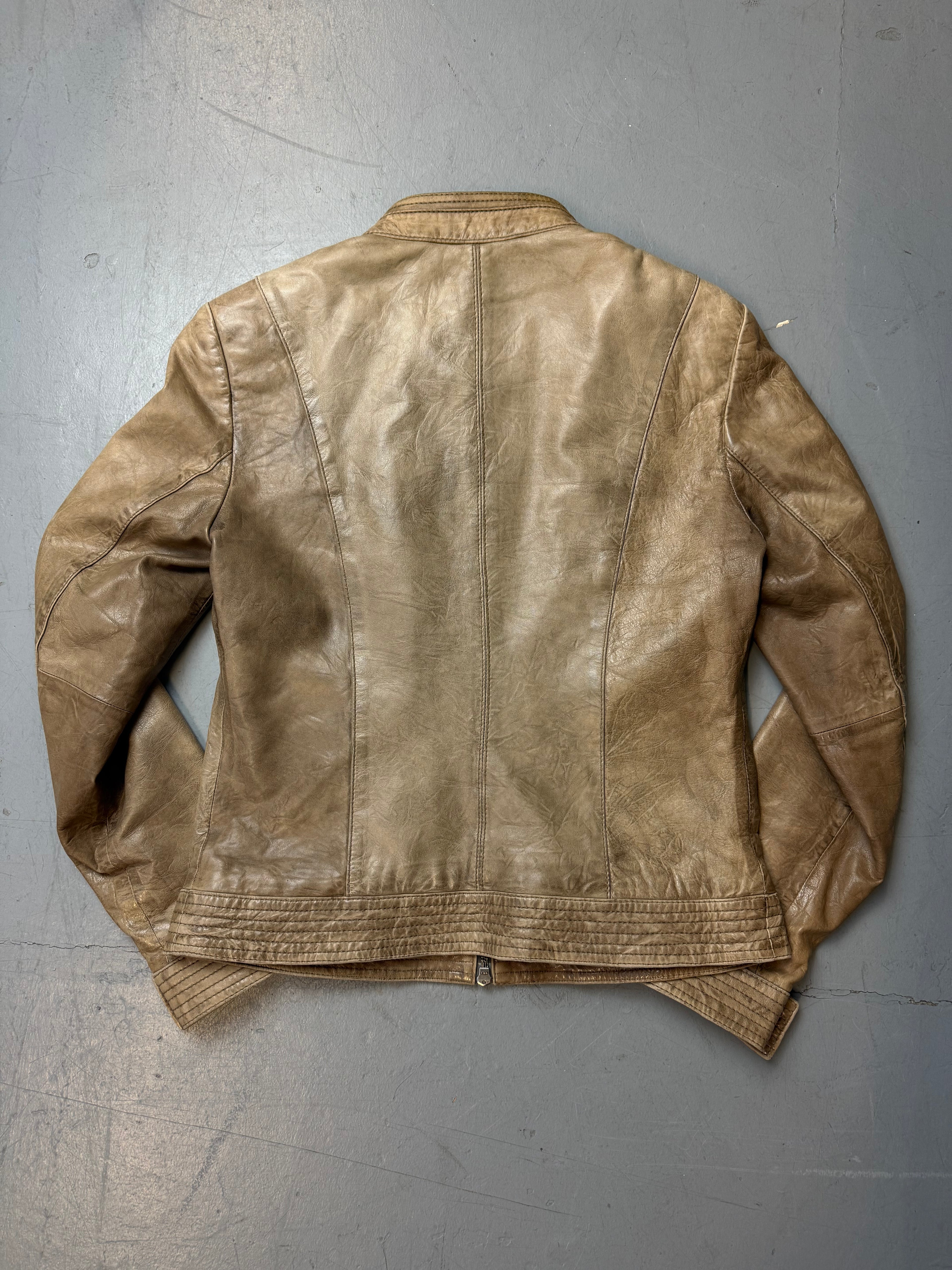 Vintage s. Oliver Light Brown Leather Jacket S
