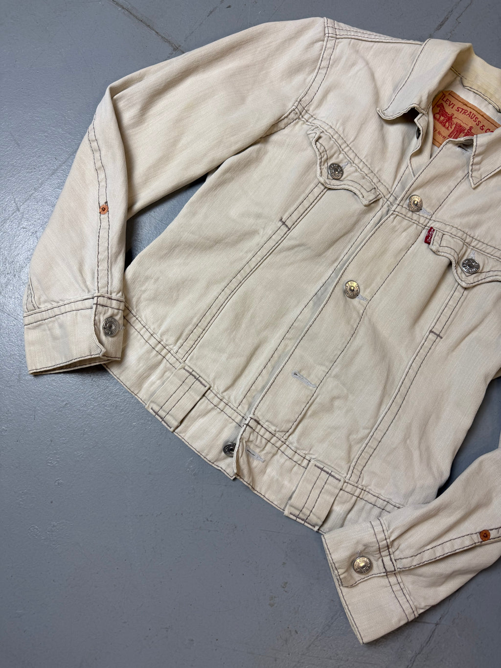 Vintage Levi‘s Creme White Jeans Jacket S