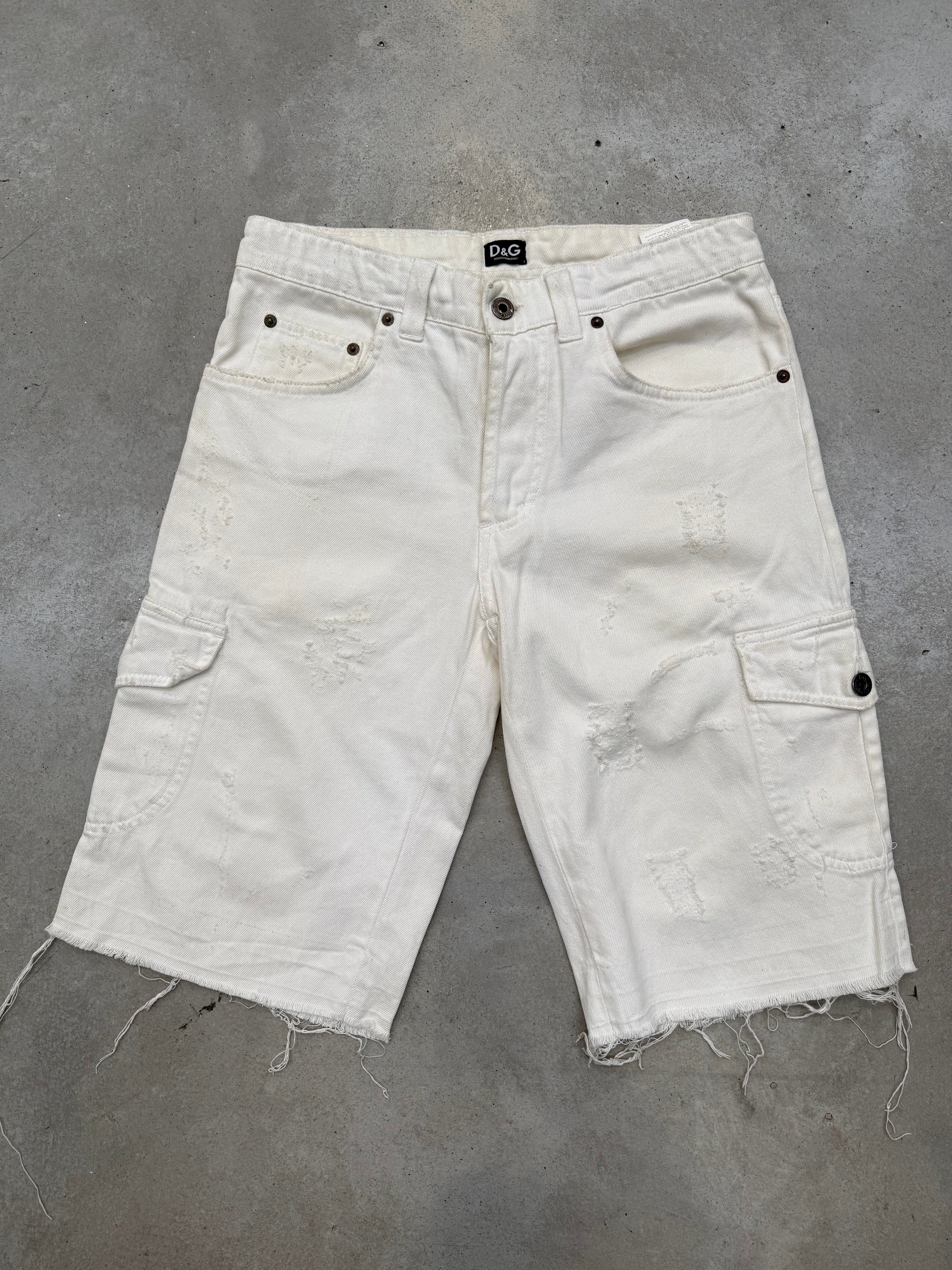 Vintage Dolce&Gabbana White Printed Jorts S