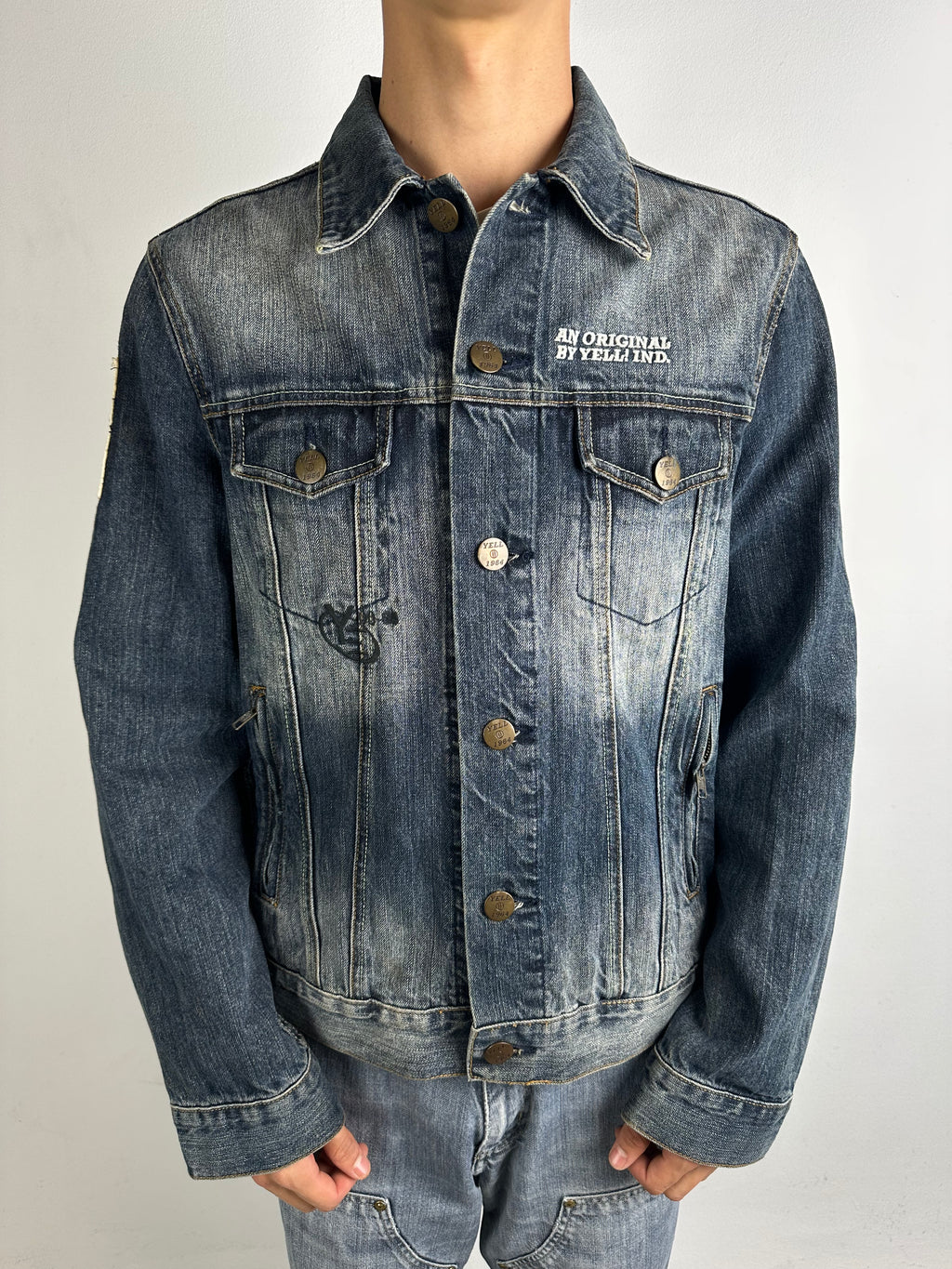 Vintage Yell! Jeans Jacket with Backprint L