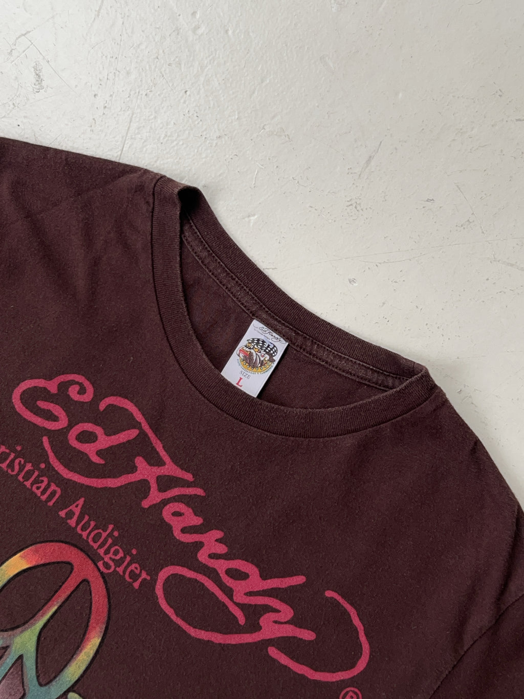 Vintage Ed Hardy Brown T-Shirt (L)