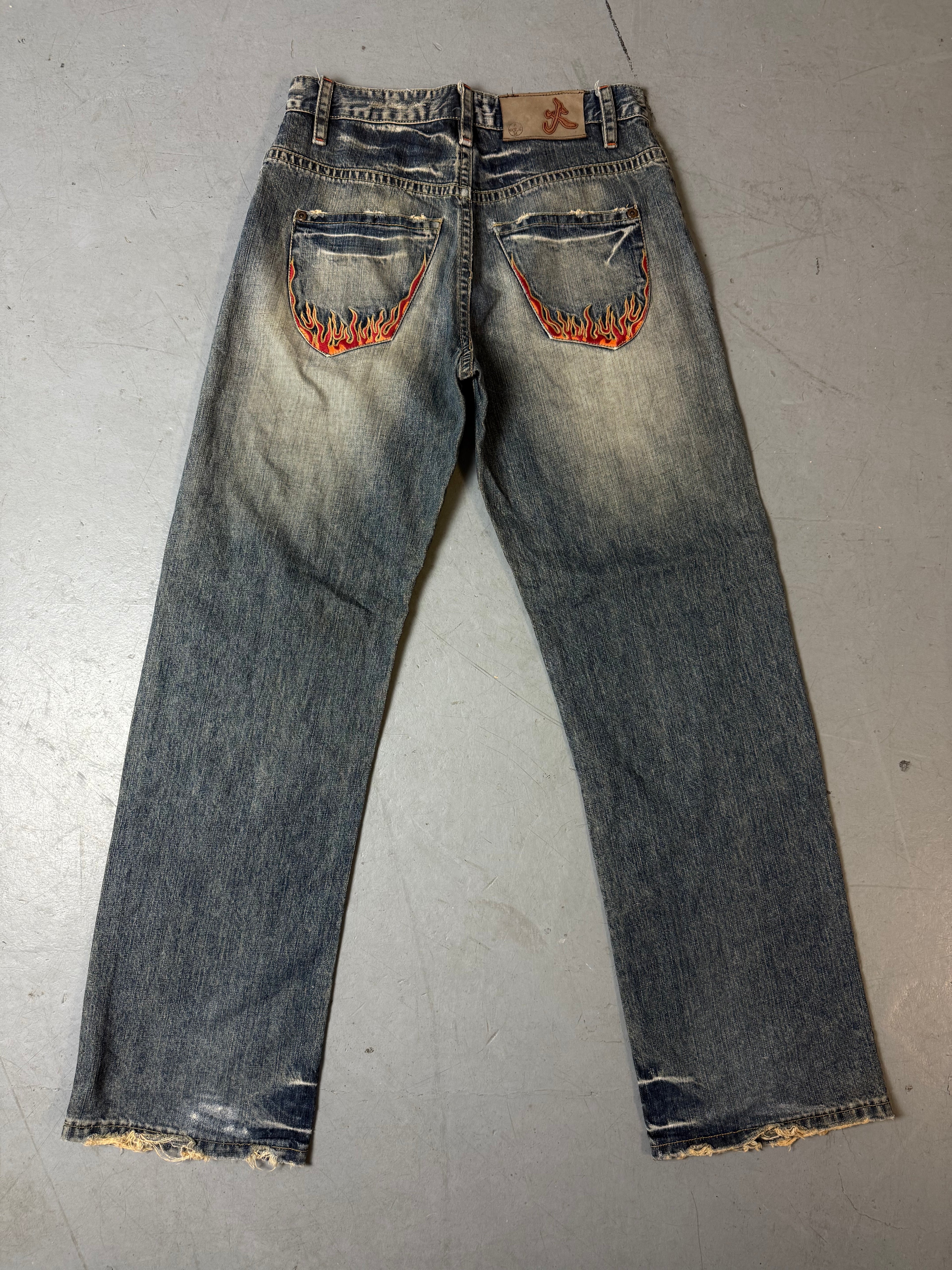 Vintage Nippon Blue Japanese Printed Denim M