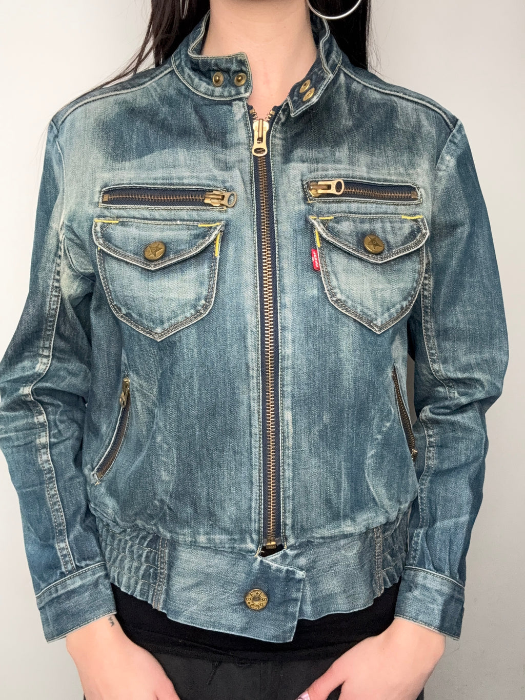 Vintage Levis Zip Up Denim Jacket S/M