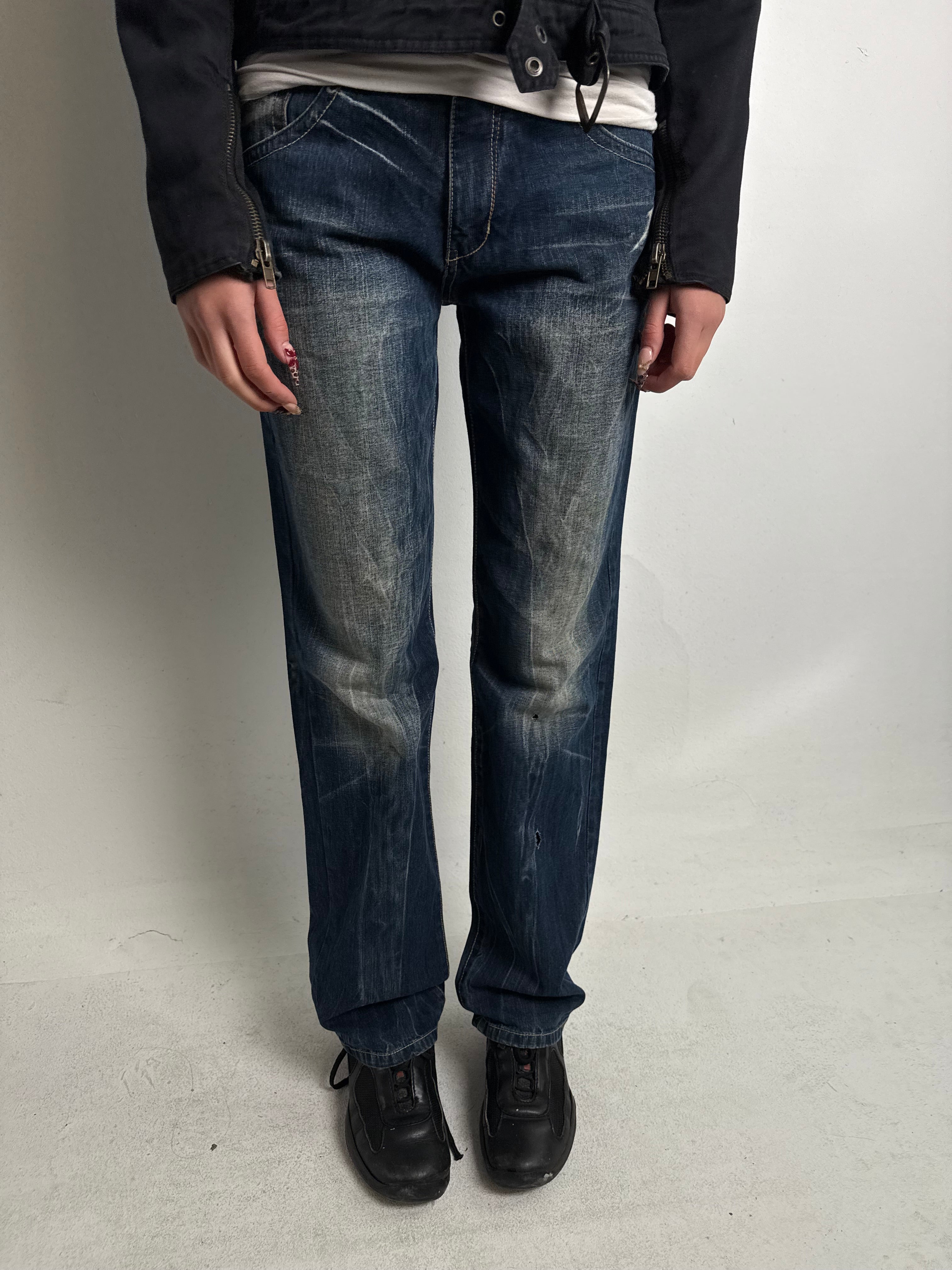 Tragebild von Vintage Big Group Japanese Printed Denim S von vorne