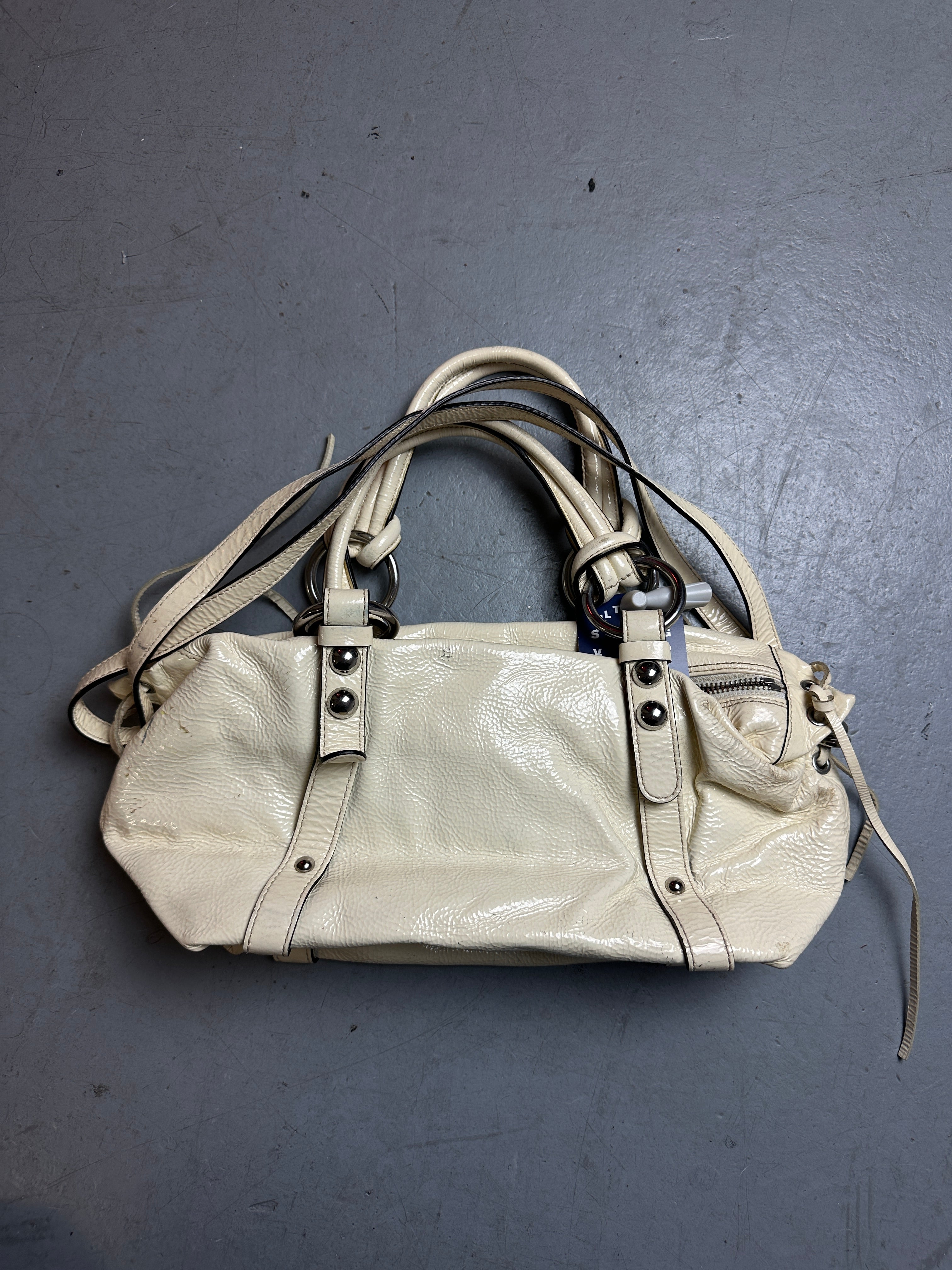 Produktbild Vintage White Coccinelle Bag von hinten 