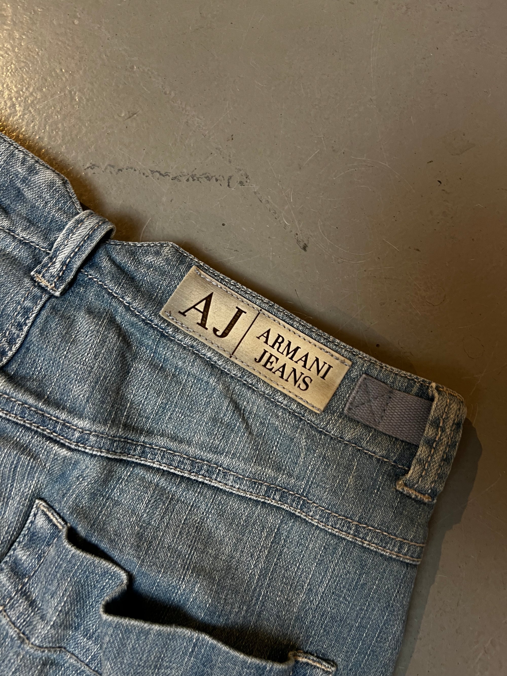 Vintage Armani Light Blue Denim Skirt S